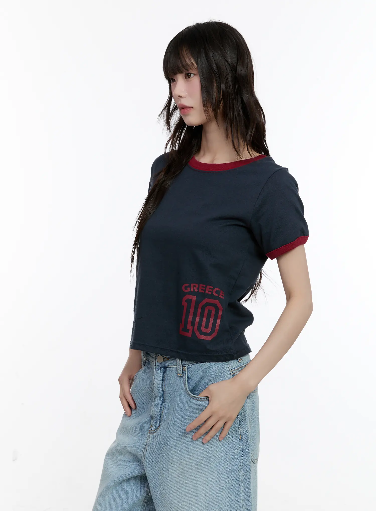 Contrast Trim Graphic Baby Tee CL507 - Image 7
