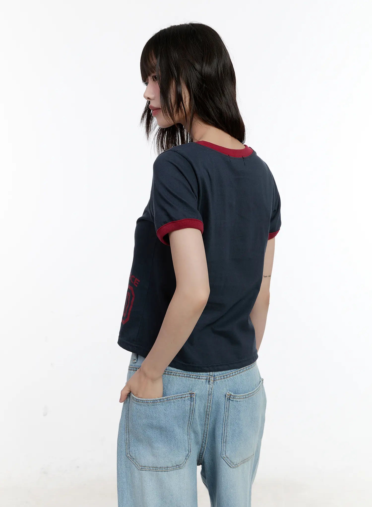 Contrast Trim Graphic Baby Tee CL507 - Image 9