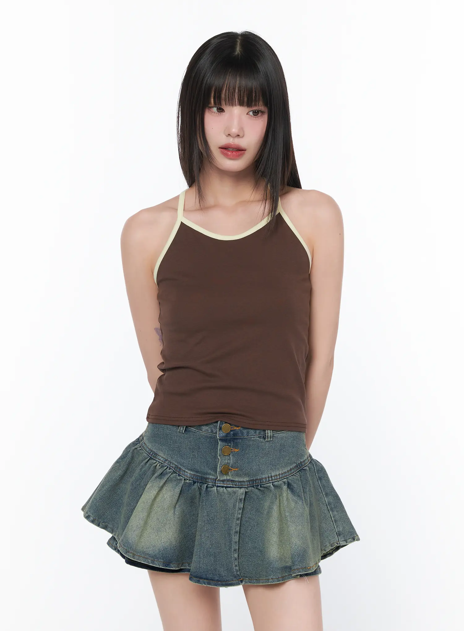 Contrast Trim Tank Top CA528 - Image 5