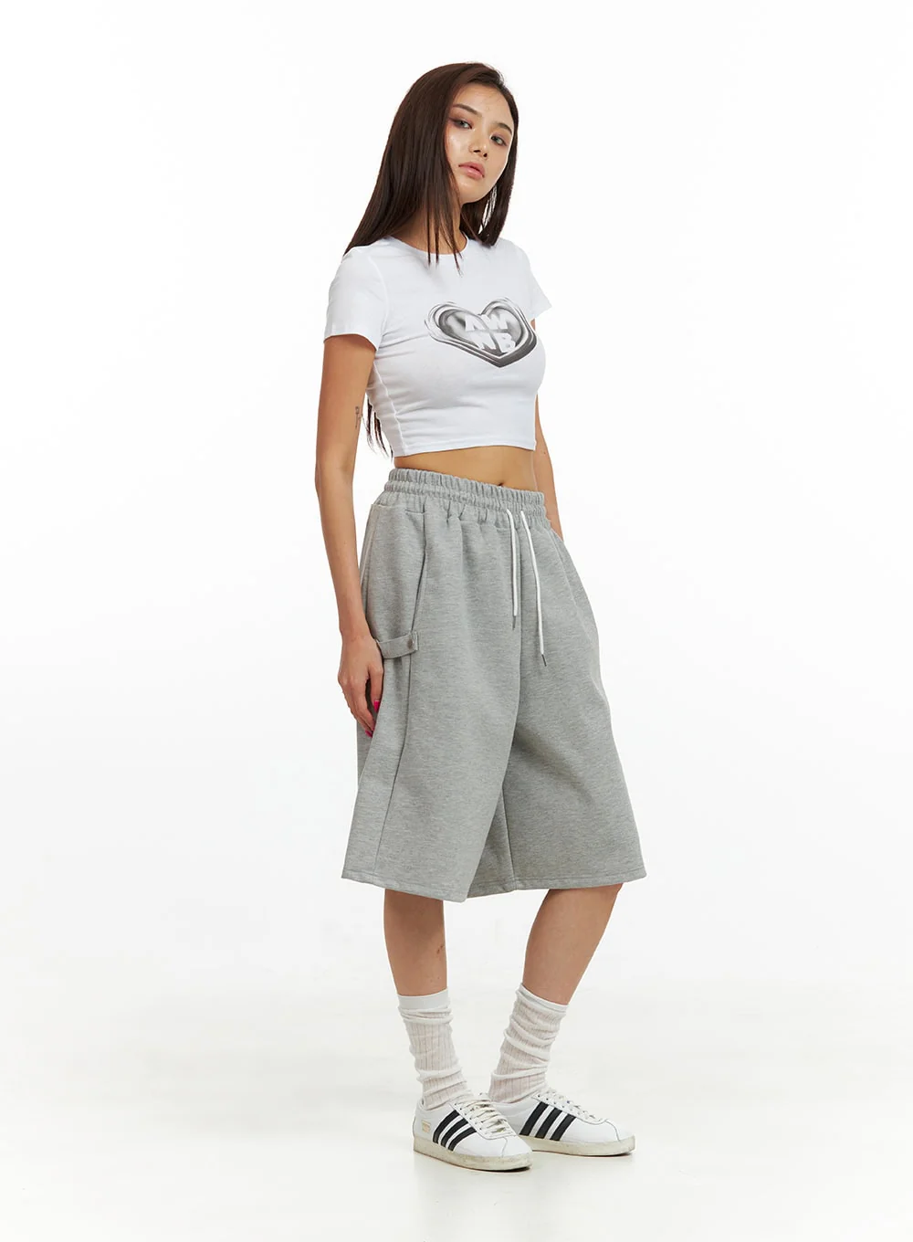 Cotton Cargo Sweat Shorts IU419 - Image 8