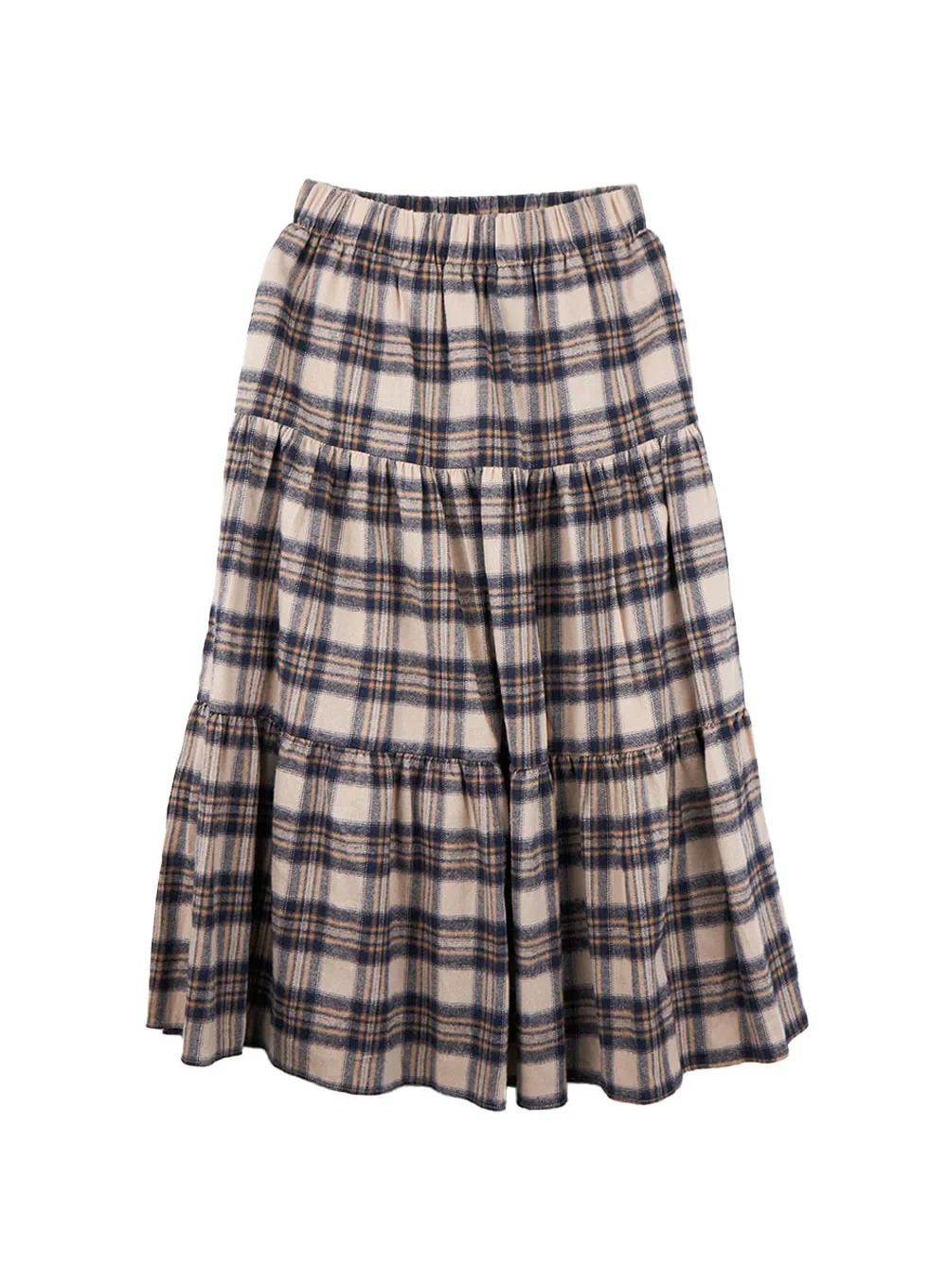 Cotton Check Print Maxi Skirt IN415 - Image 11