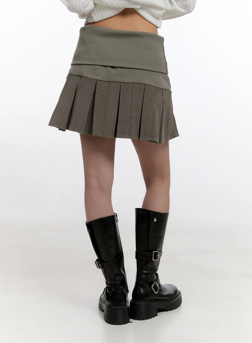 Cotton Pleated Mini Skirt CN425 - Image 5