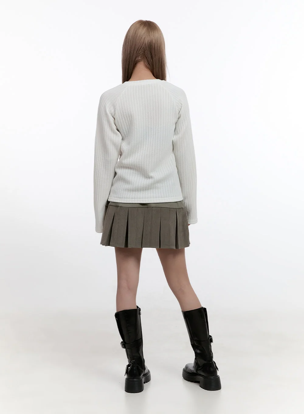 Cotton Pleated Mini Skirt CN425 - Image 6