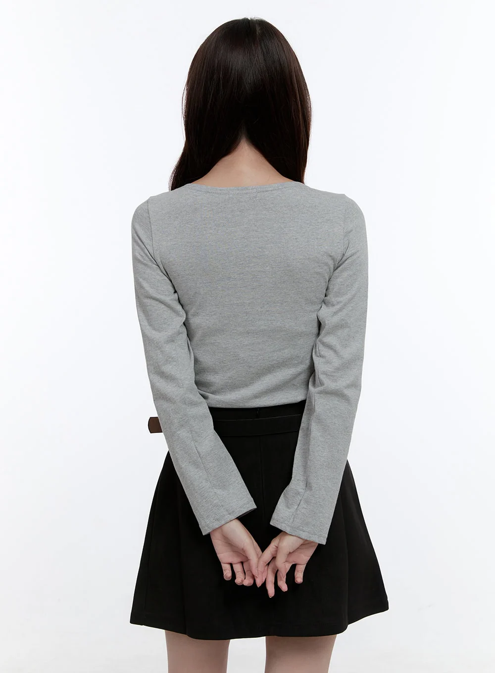 Cotton Ribbon Long Sleeve Top OO407 - Image 6