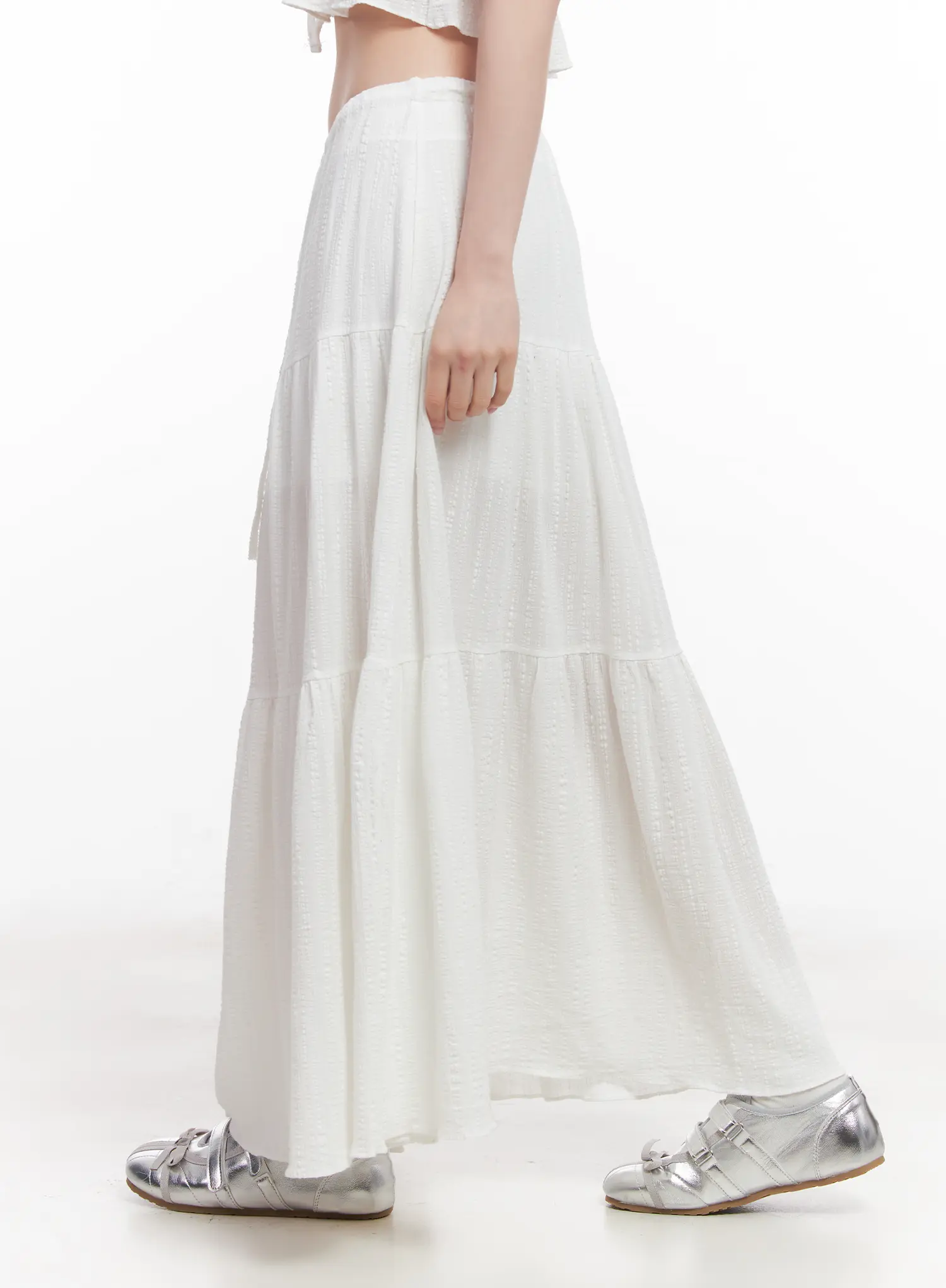 Cotton Tiered Maxi Skirt CU510 - Image 5