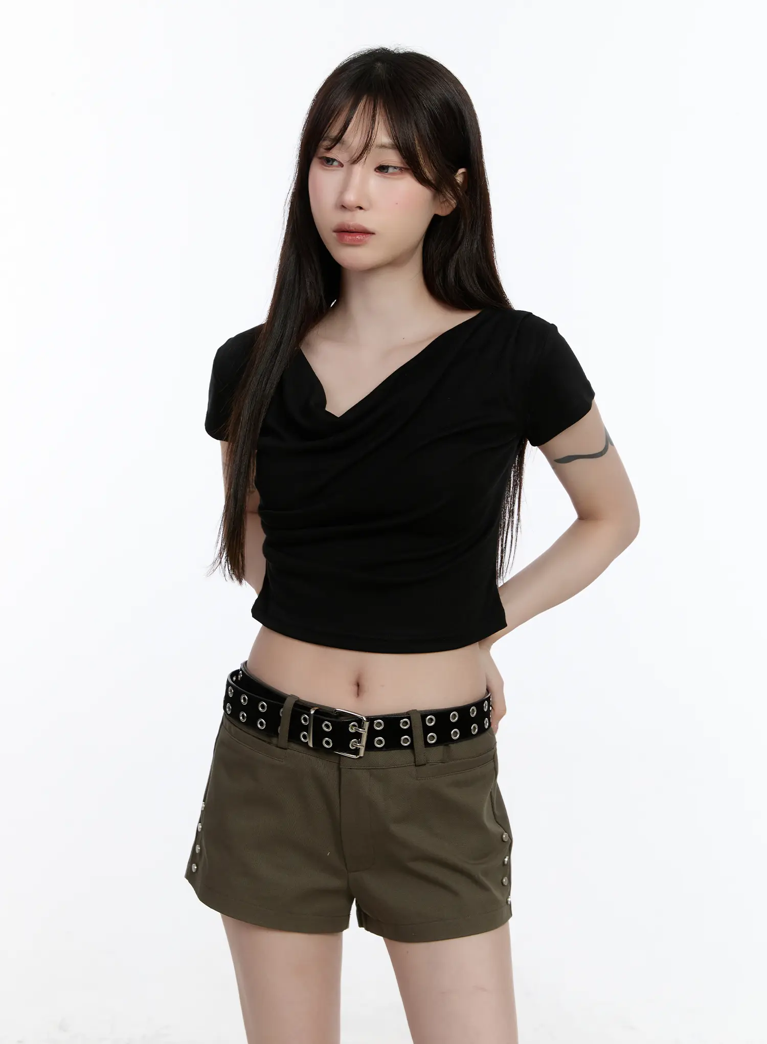 Cowl Neck Crop Top CA502 - Image 2