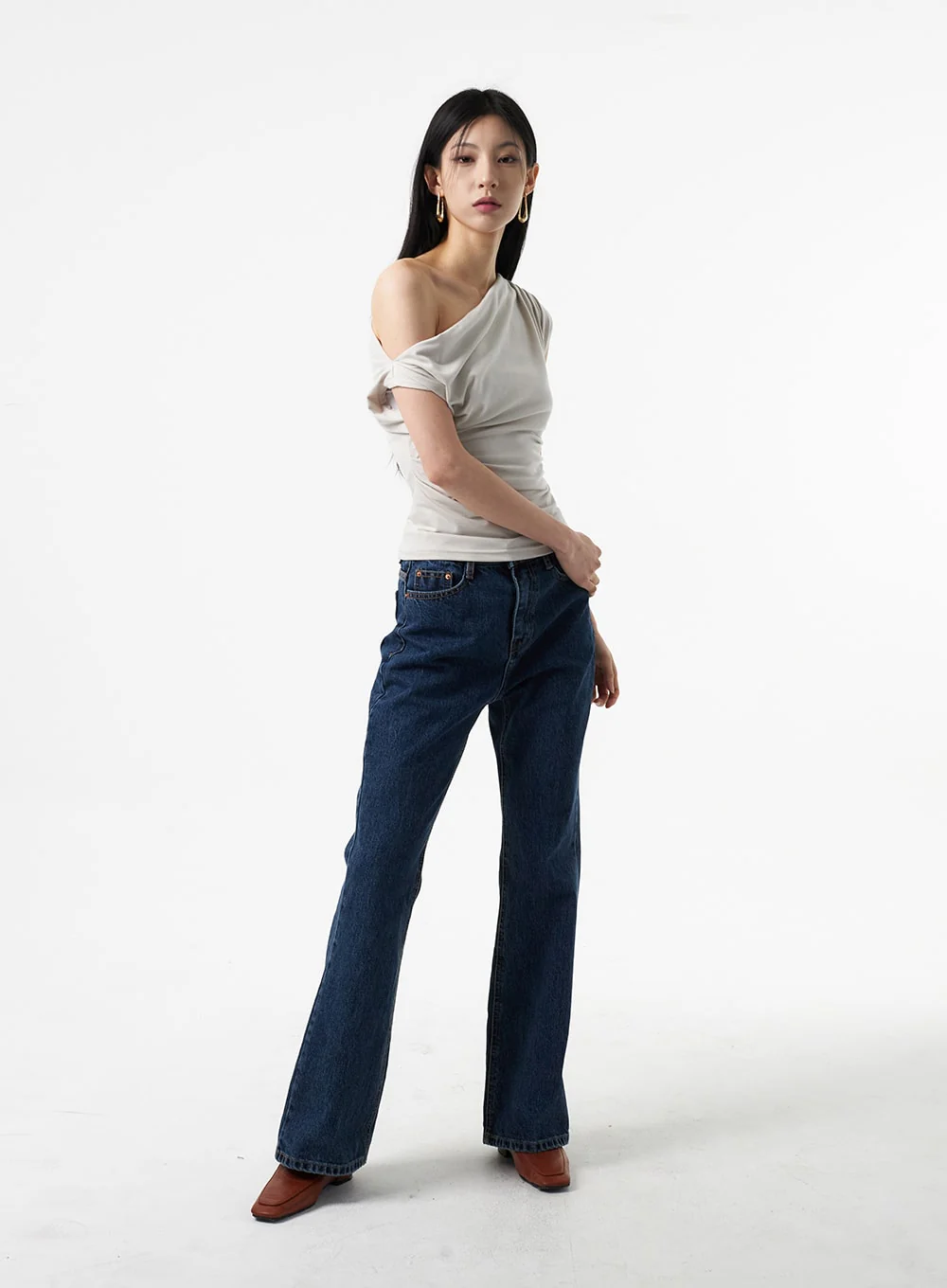 Cowl Neck Off-Shoulder Tee IA325 - Image 6