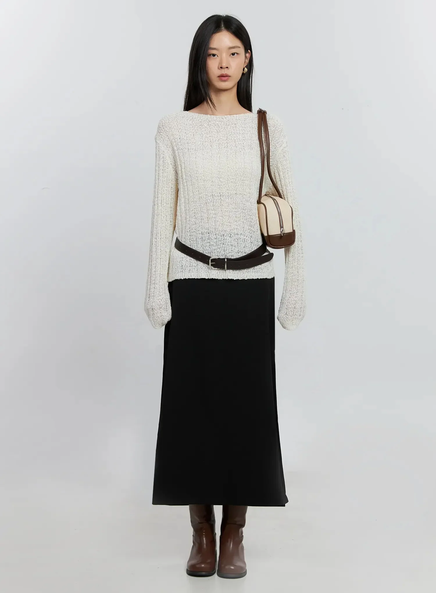 Cozy Boatneck Long Sleeve Sweater IS515 - Image 12