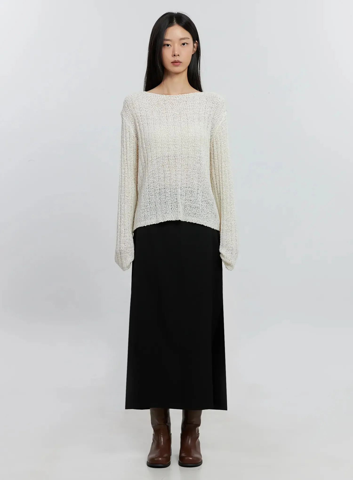 Cozy Boatneck Long Sleeve Sweater IS515 - Image 4