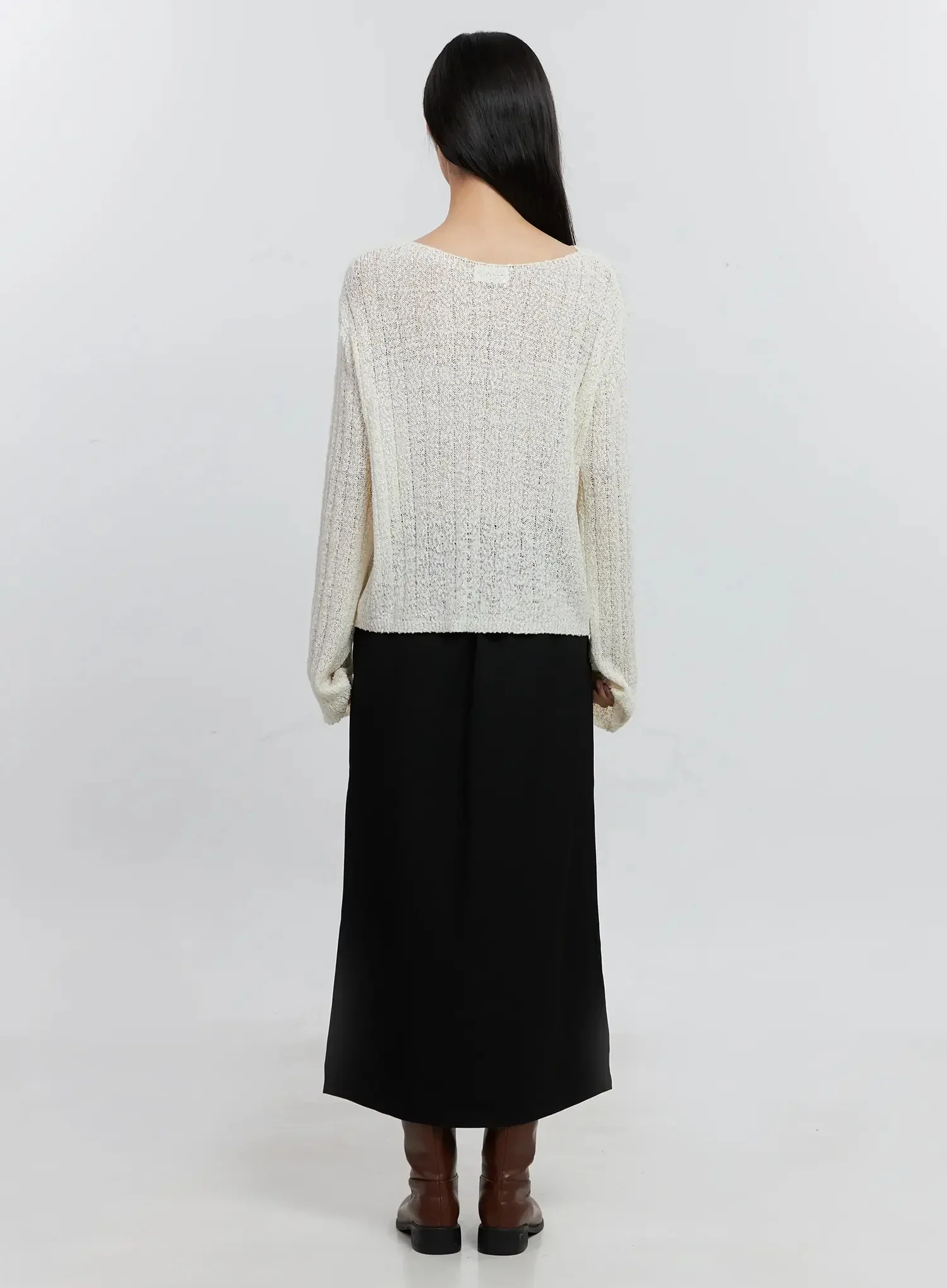 Cozy Boatneck Long Sleeve Sweater IS515 - Image 7