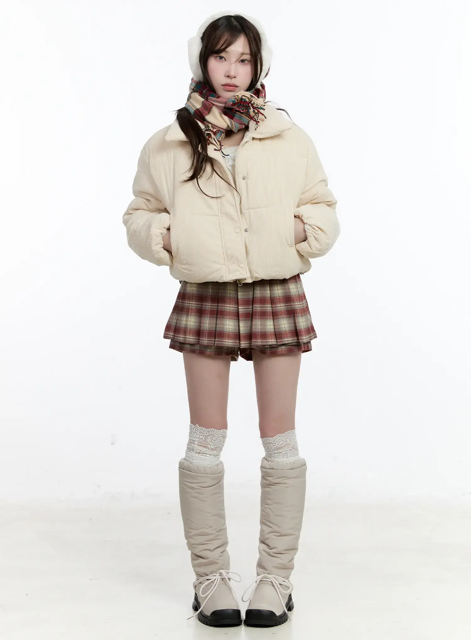 Cozy Corduroy Puffer Jacket CN512 - Image 16