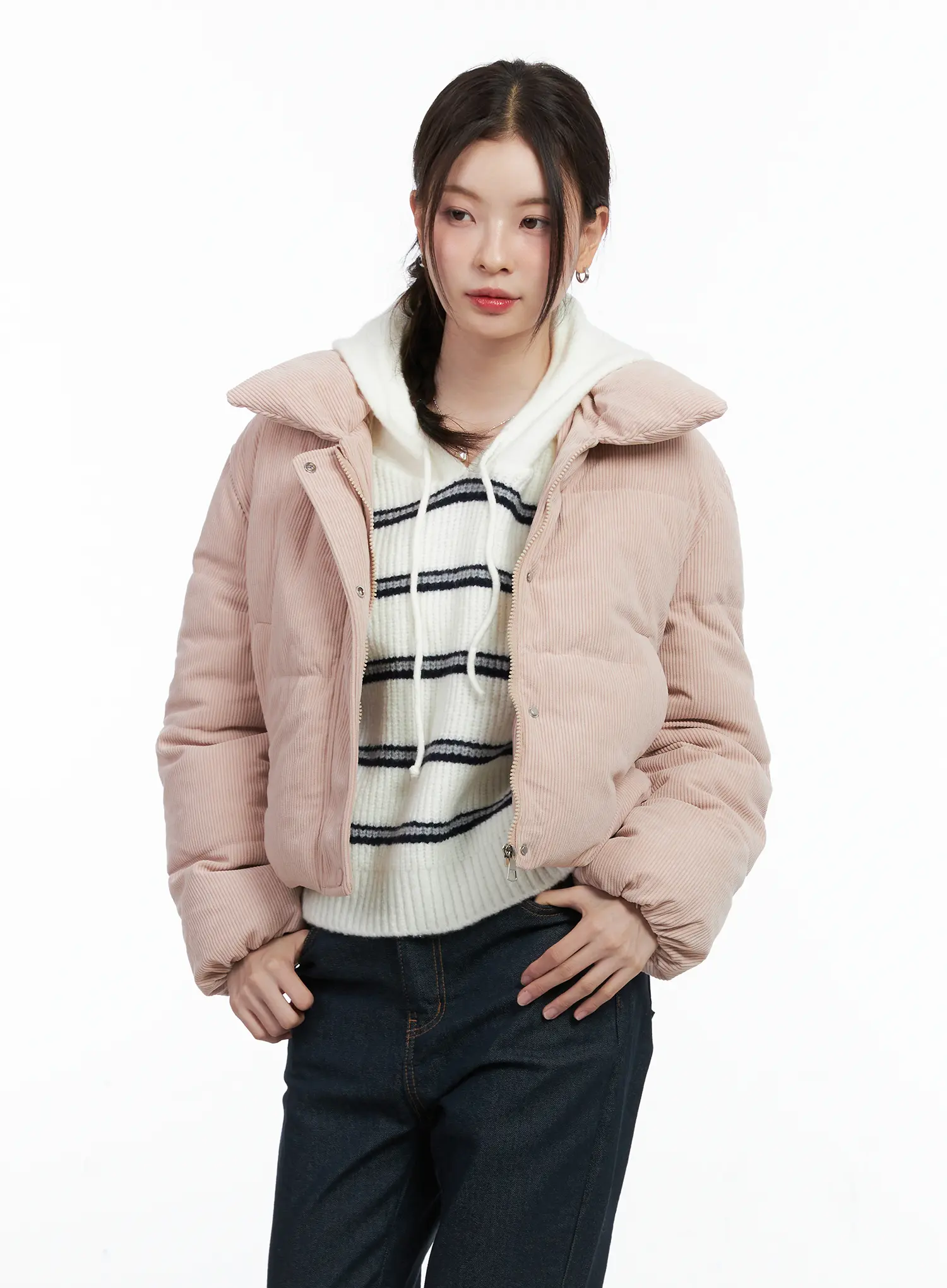Cozy Corduroy Puffer Jacket CN512 - Image 4
