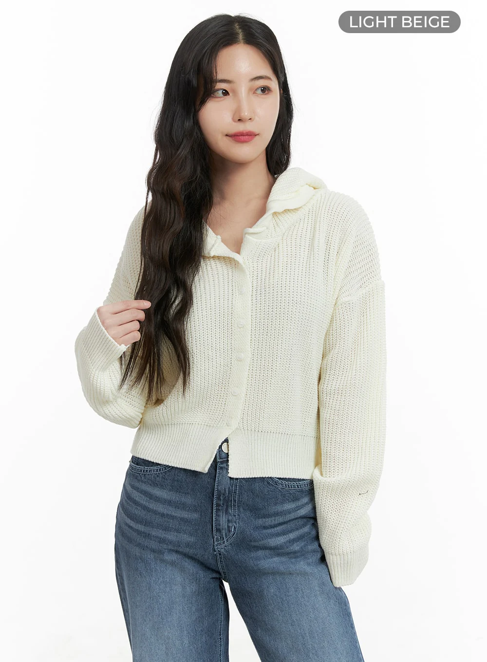 Cozy Hooded Cardigan OM425 - Image 7