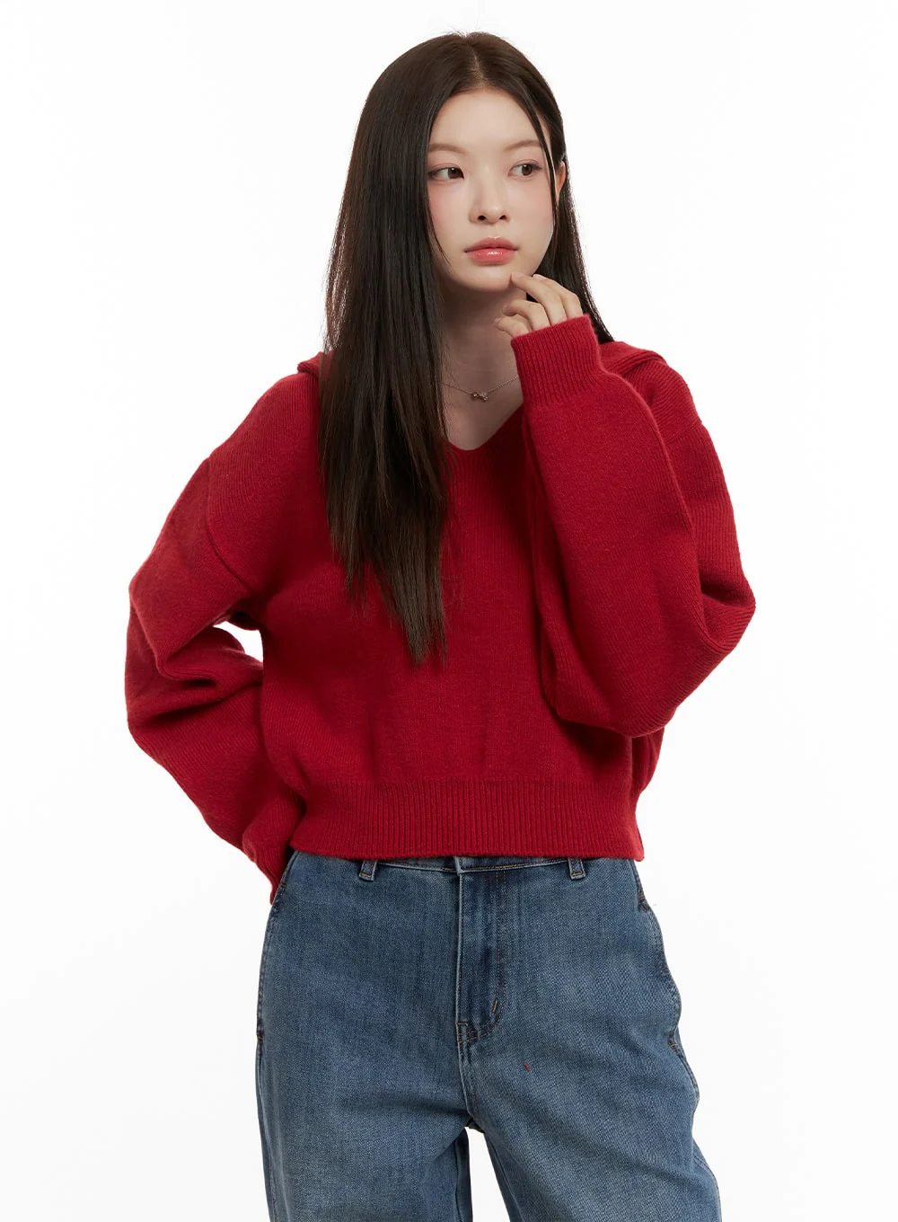 Cozy Hooded Knit Sweater ON422 - Image 8