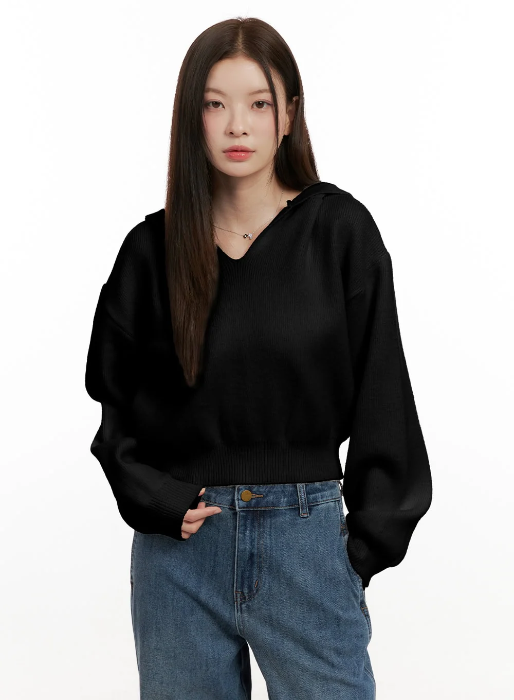 Cozy Hooded Knit Sweater ON422 - Image 9