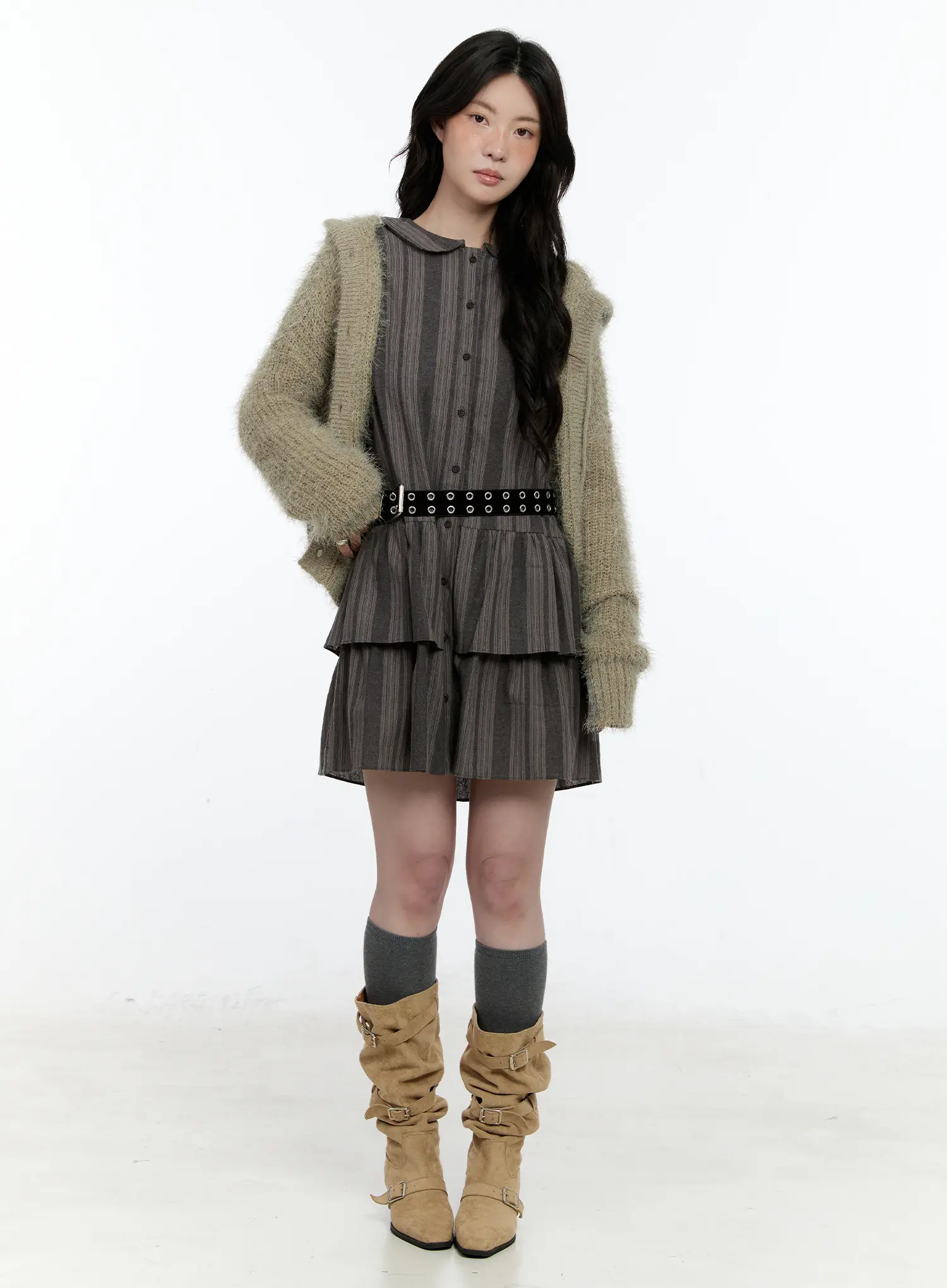 Cozy Knit Hooded Cardigan CN517 - Image 3