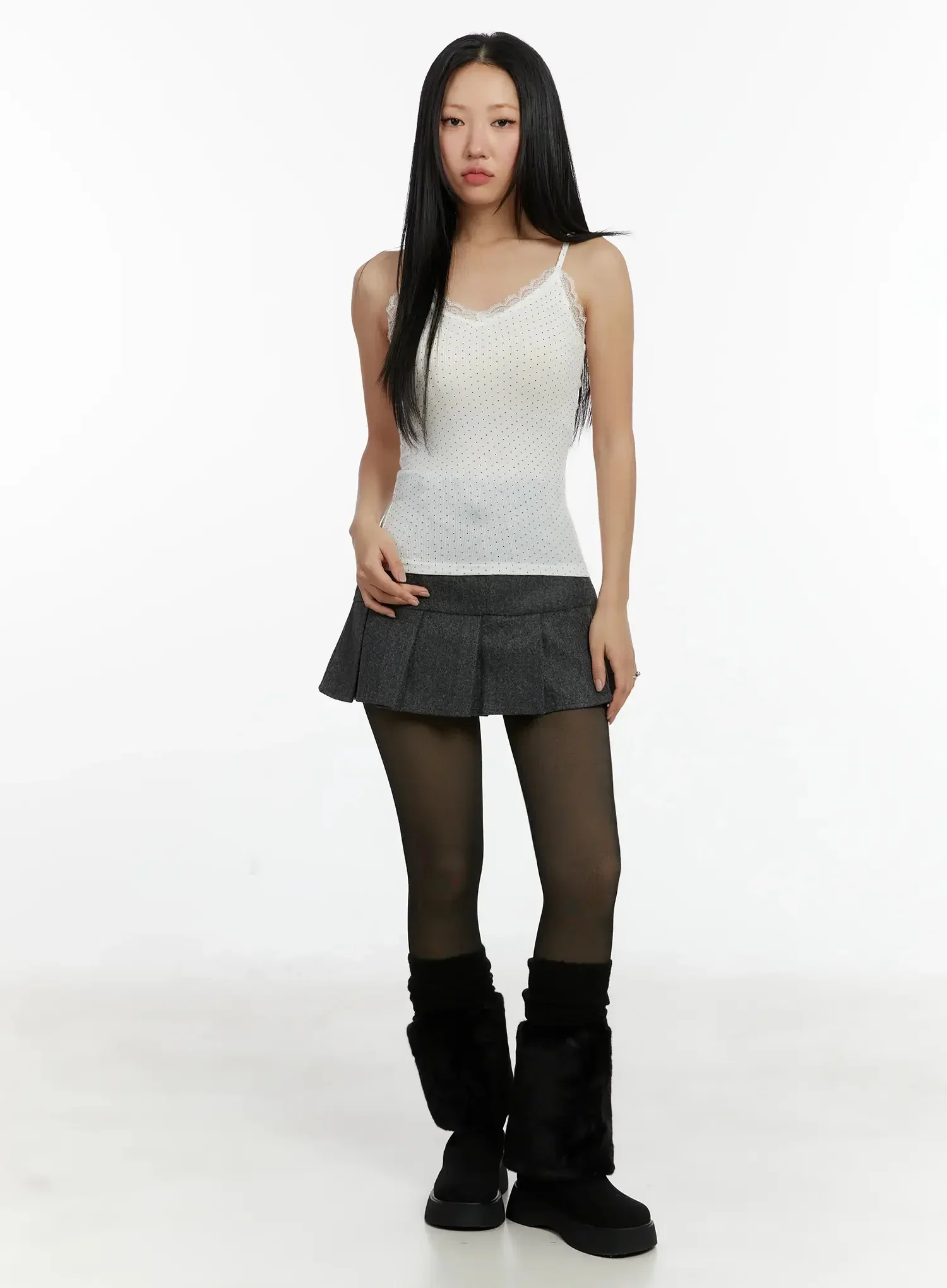 Cozy Pleated Mini Skirt ID525 - Image 3