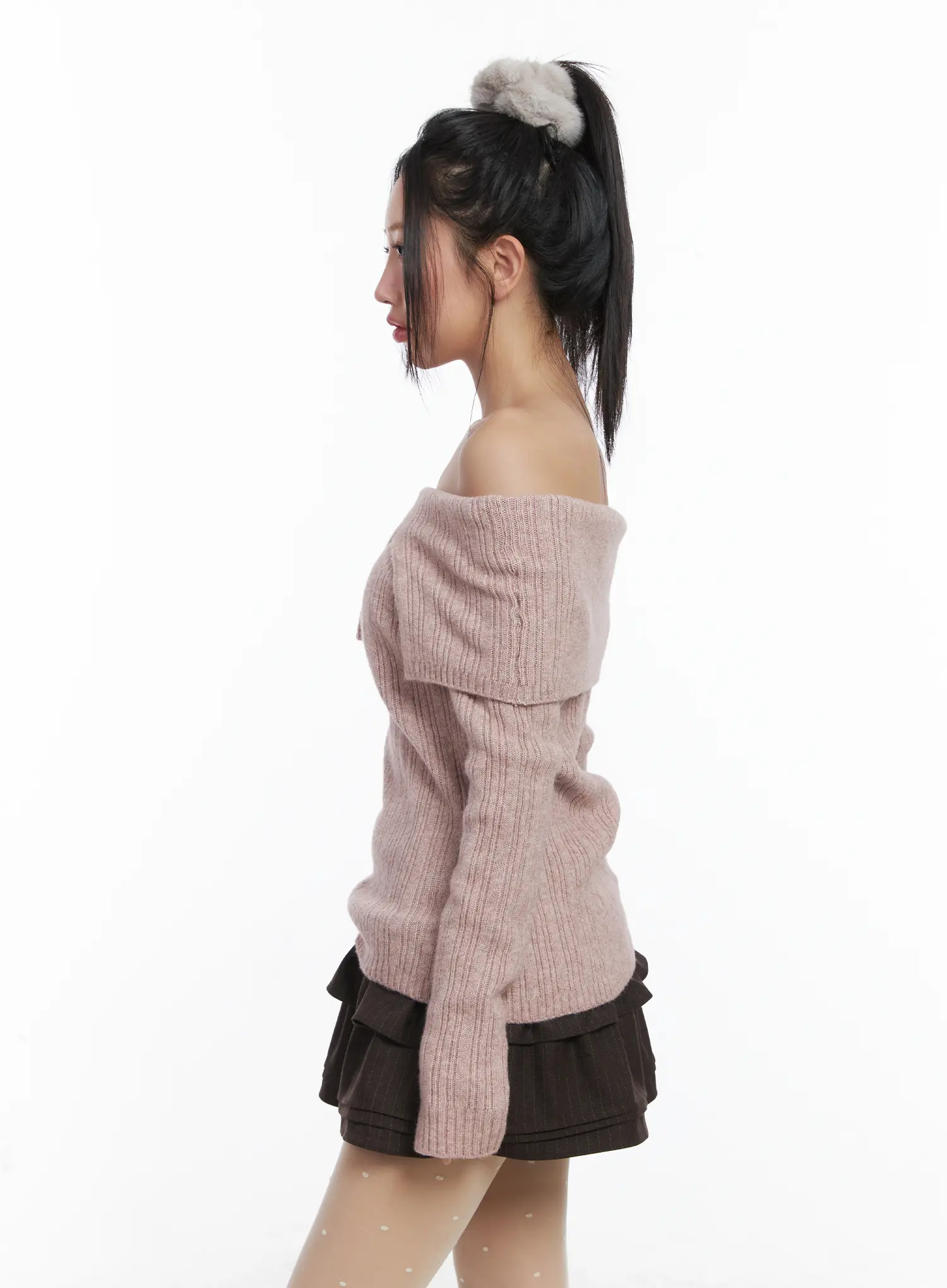 Cozy Ribbed Relaxed Neck Knit Top CD530 - Image 5