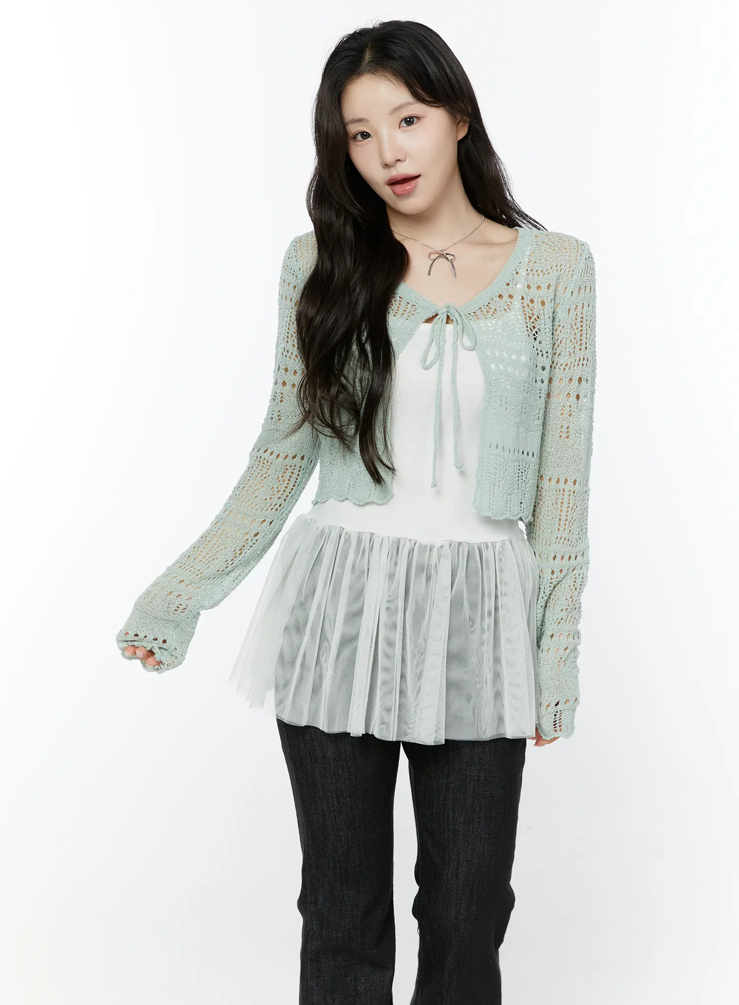 Crochet Tie-Front Cardigan IY511 - Image 4