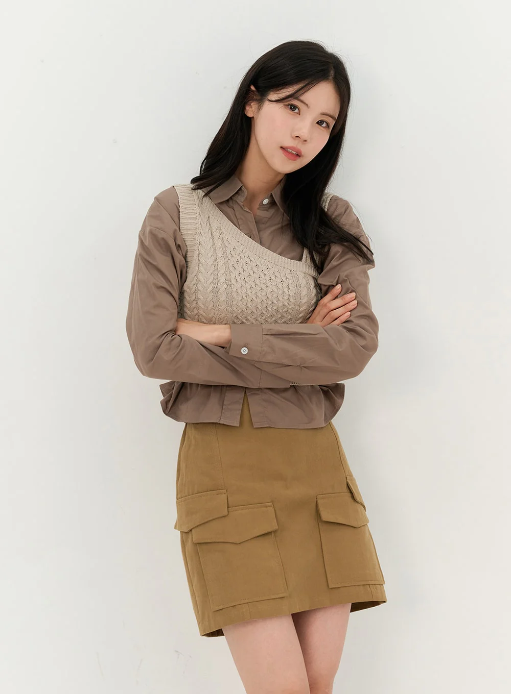 Crop Buttoned Blouse OO325 - Image 8