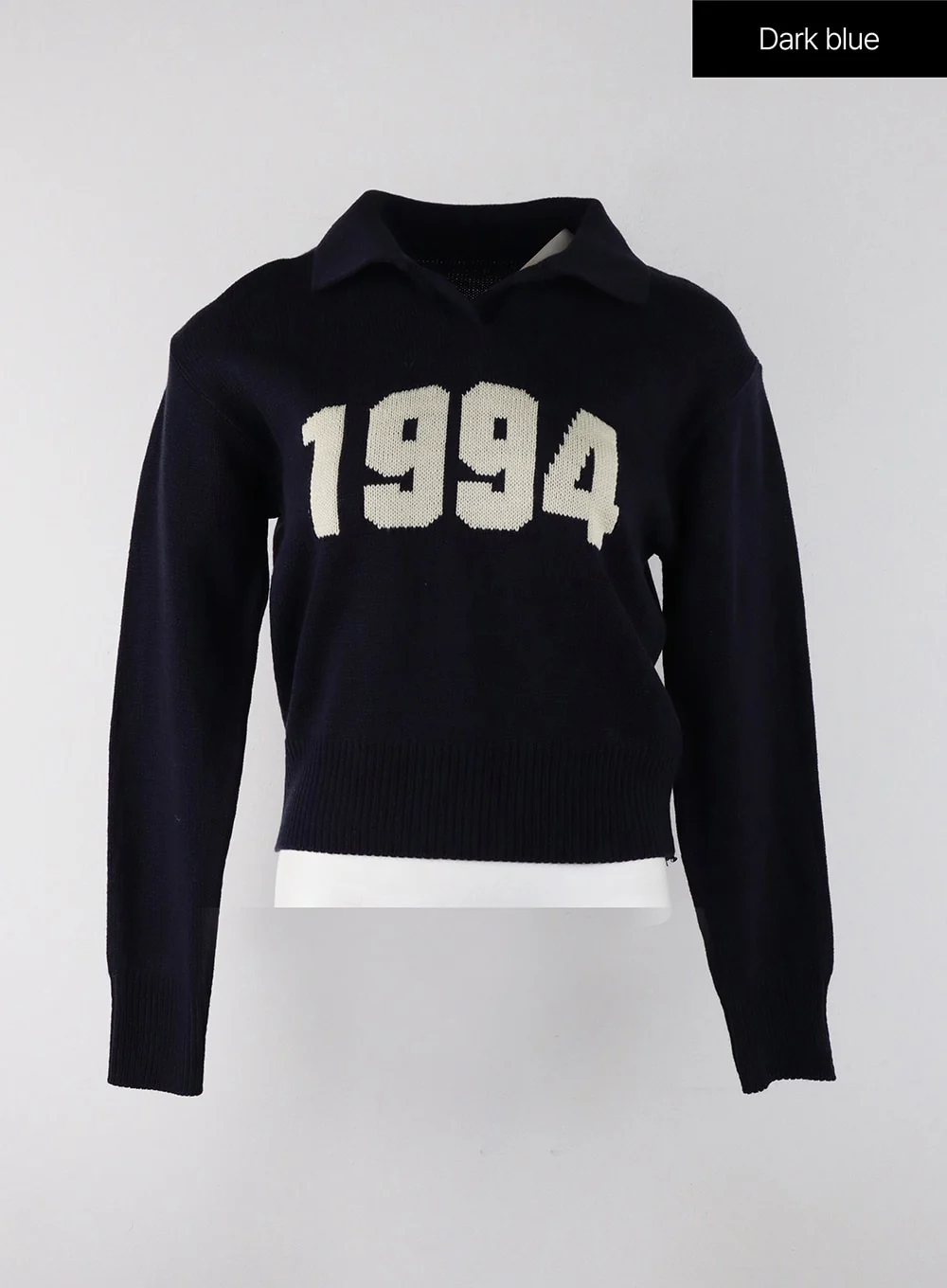 Crop Collar Lettering Sweater OJ404 - Image 9