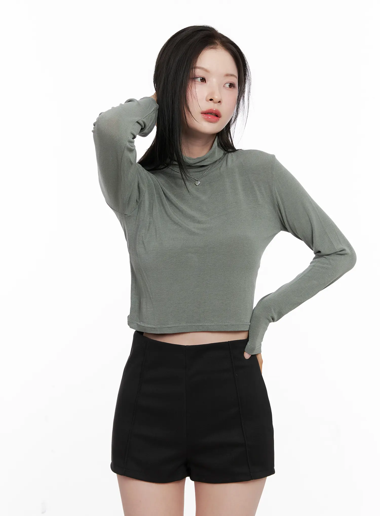 Crop Turtleneck Long Sleeve Top CN504 - Image 10