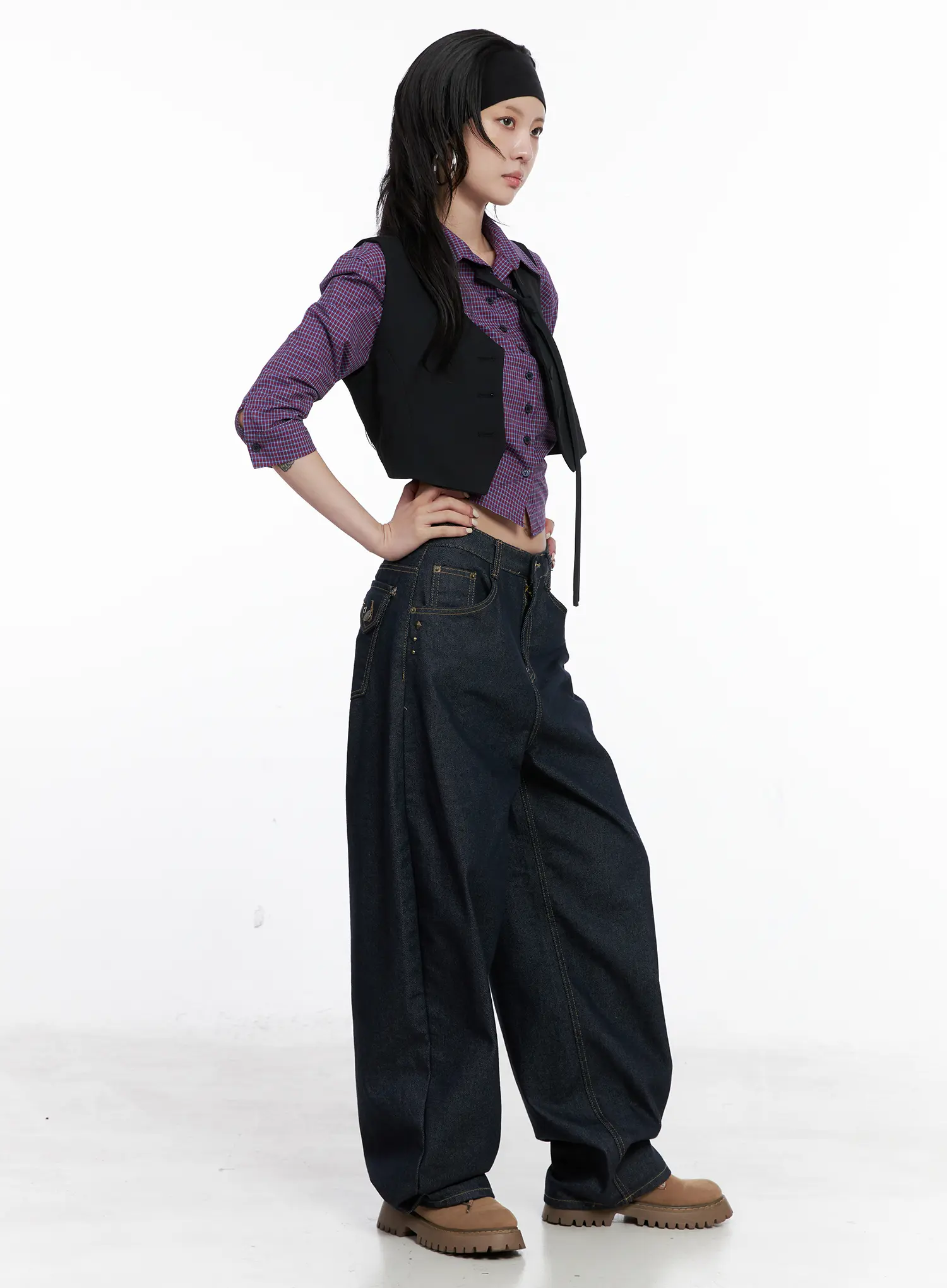 Cropped Button-Up Vest CS512 - Image 5