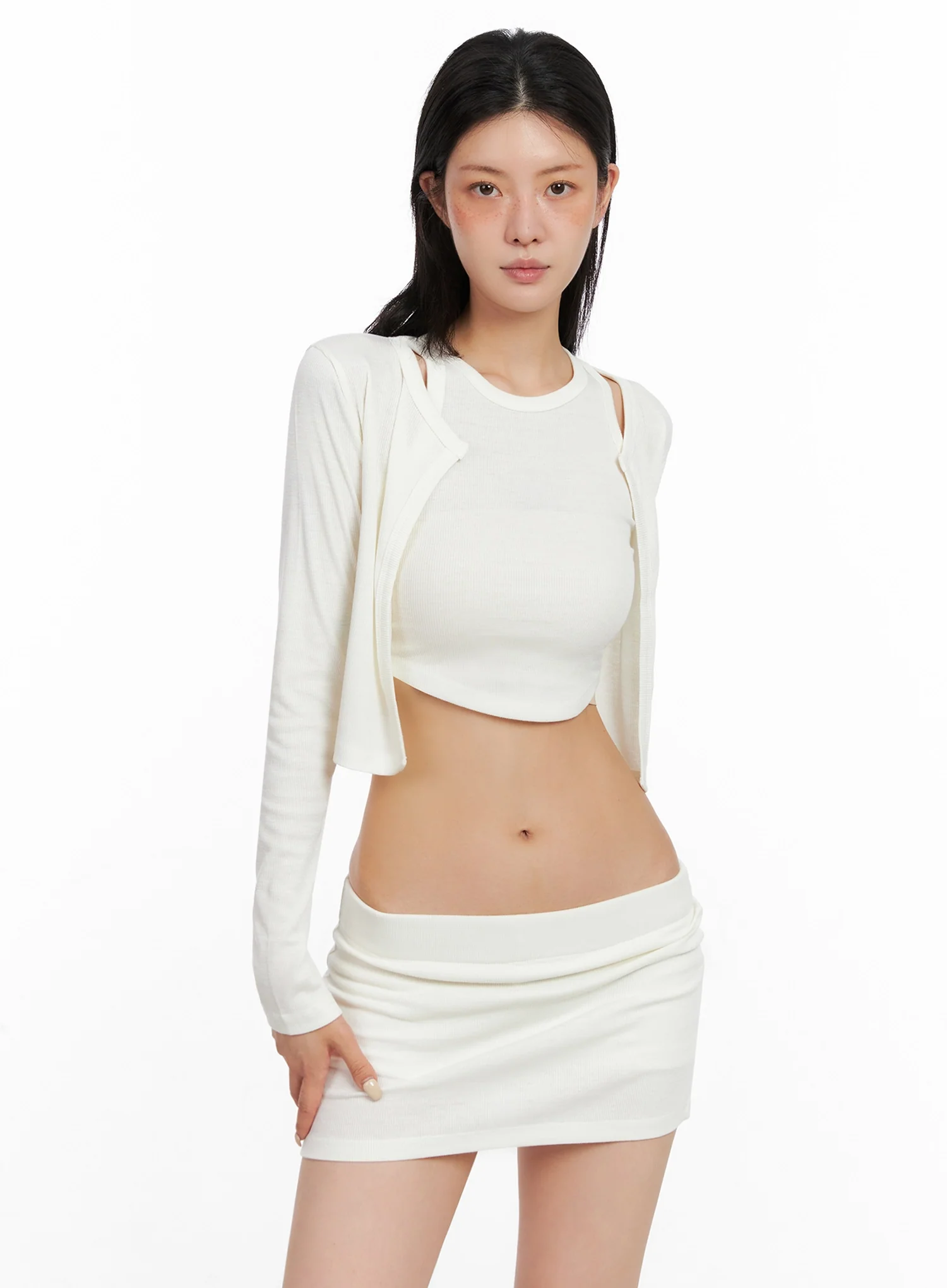 Cropped Cardigan 2-Piece Set IS508 - Image 5