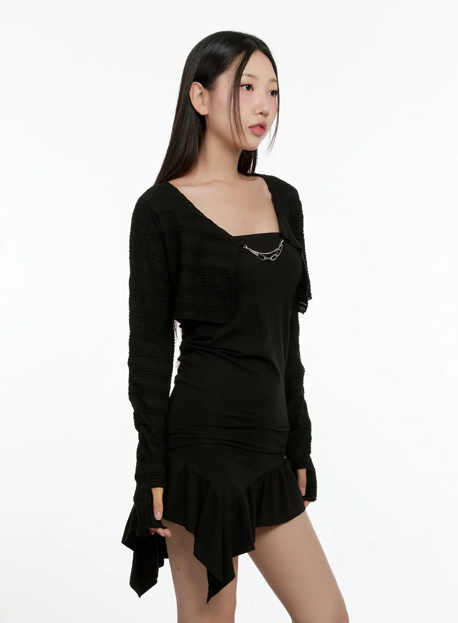 Cropped Chain Knit Cardigan CL531 - Image 7
