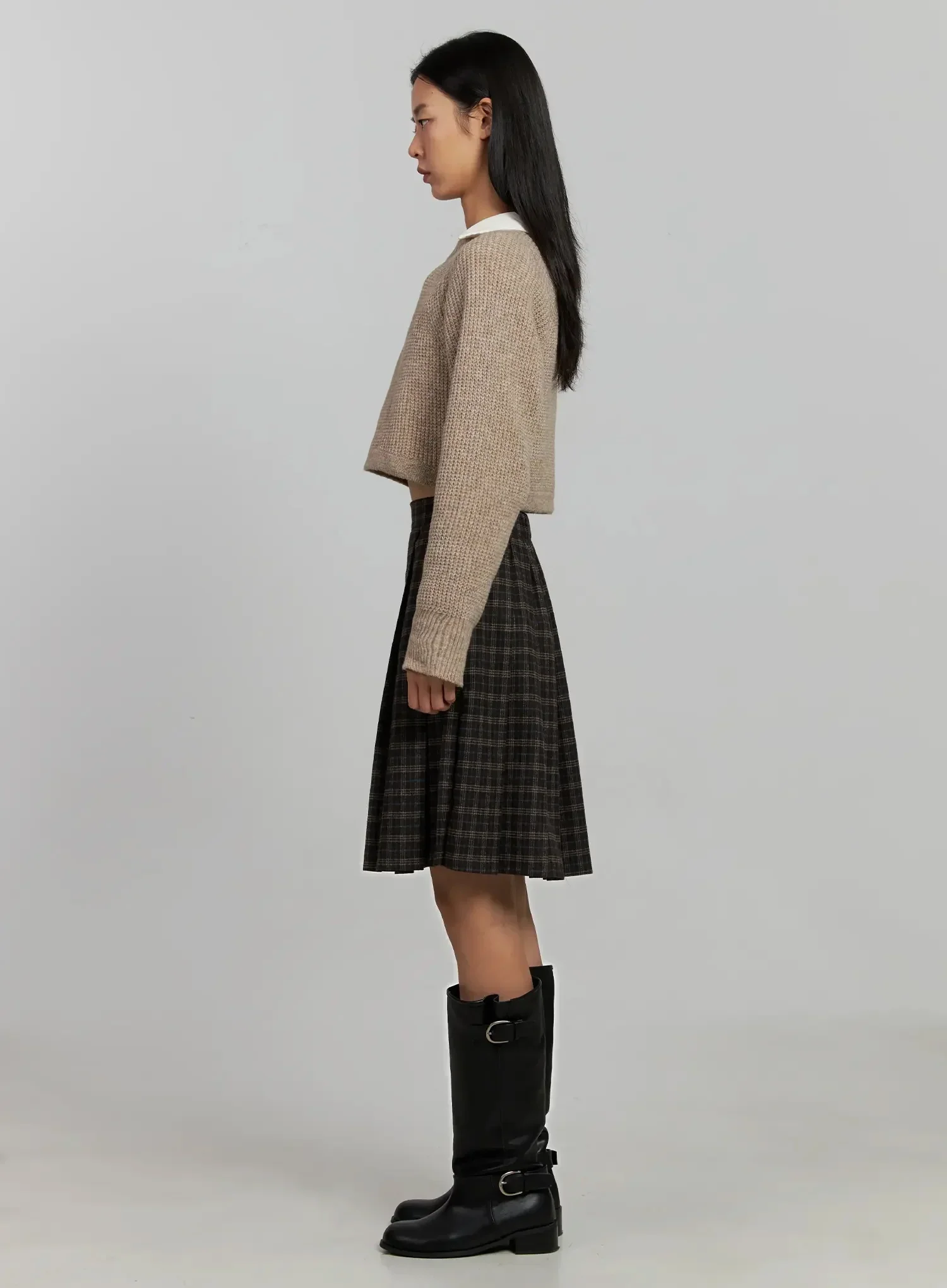 Cropped Crewneck Knit Top IJ502 - Image 10
