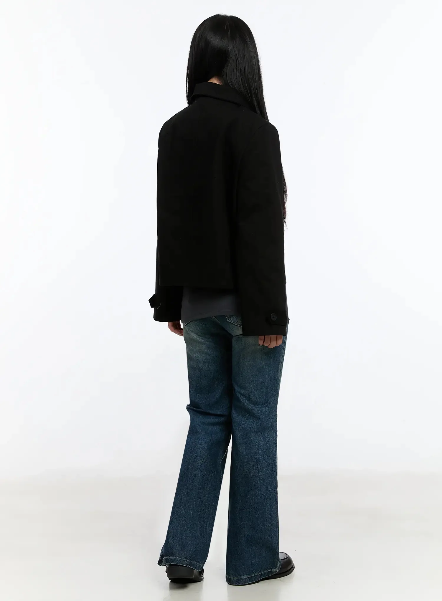 Cropped Double High-Neck French Jacket IM509 - Image 13