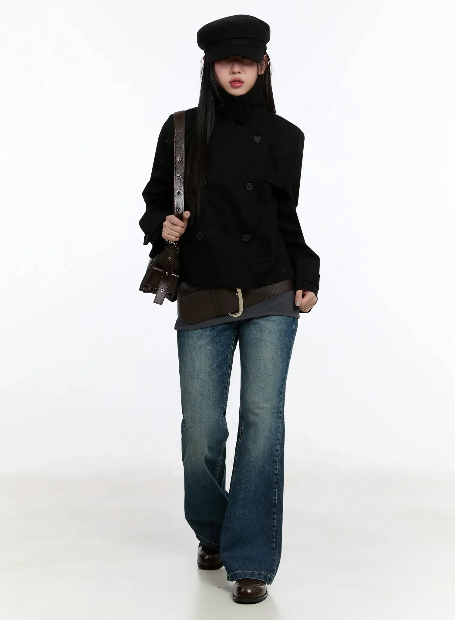 Cropped Double High-Neck French Jacket IM509 - Image 5