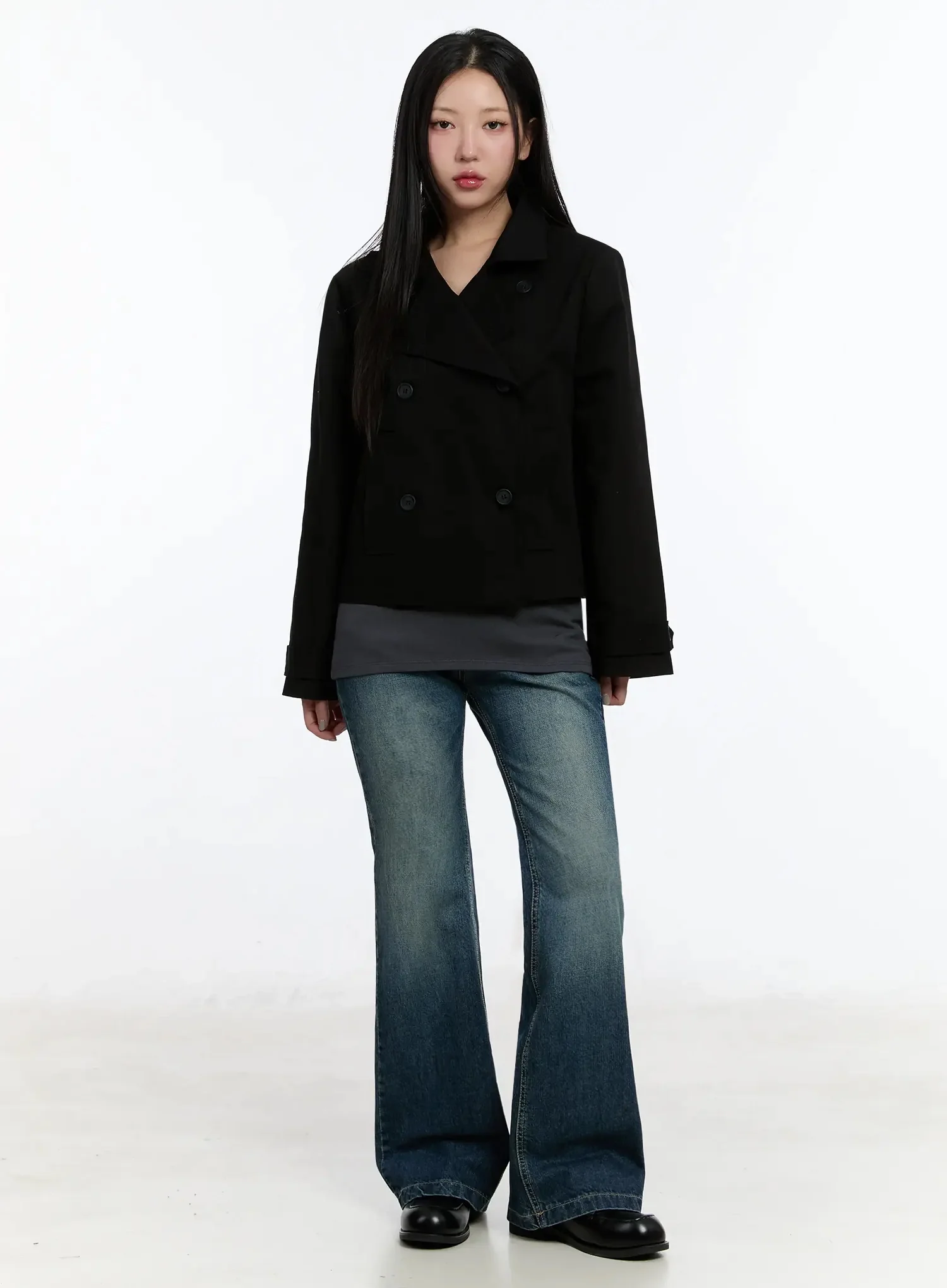 Cropped Double High-Neck French Jacket IM509 - Image 6