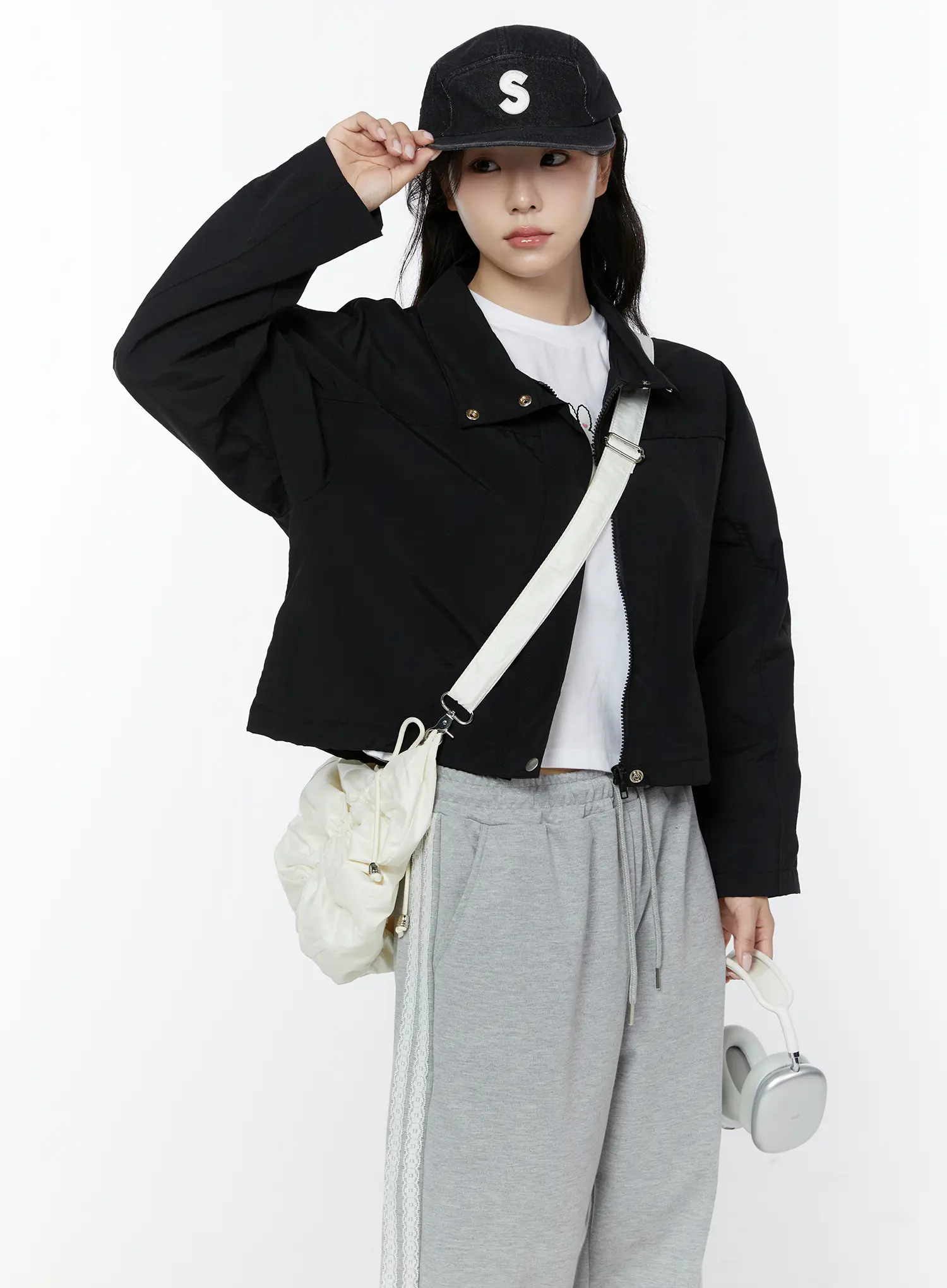 Cropped Windbreaker Jacket IY507