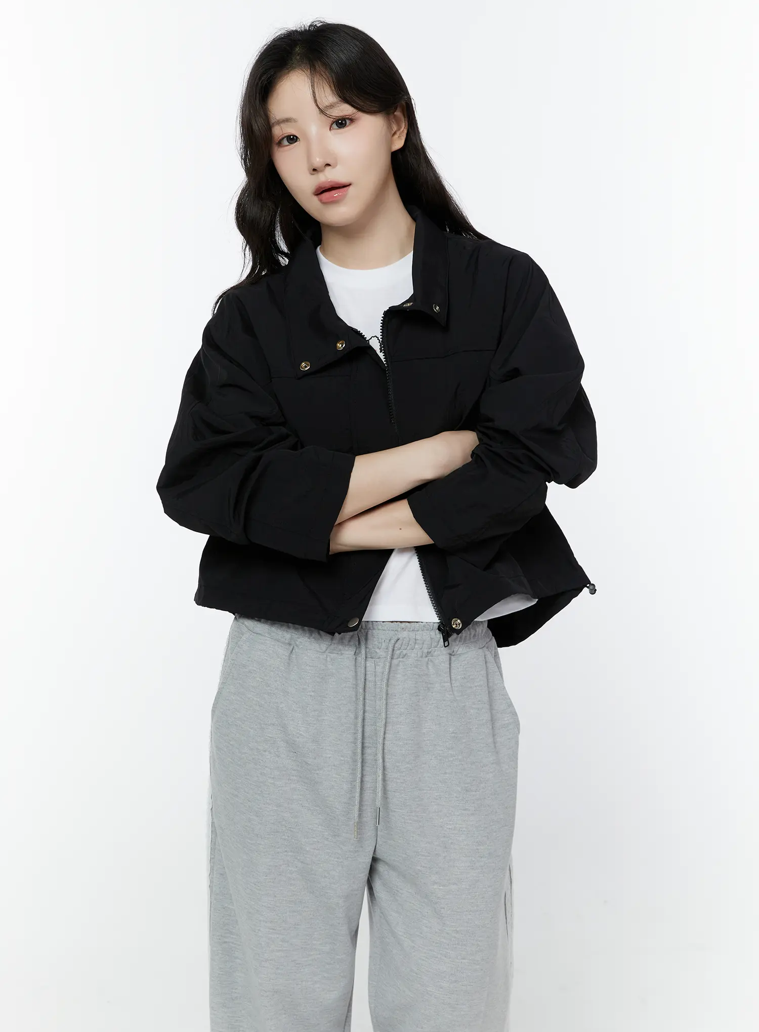Cropped Windbreaker Jacket IY507 - Image 11
