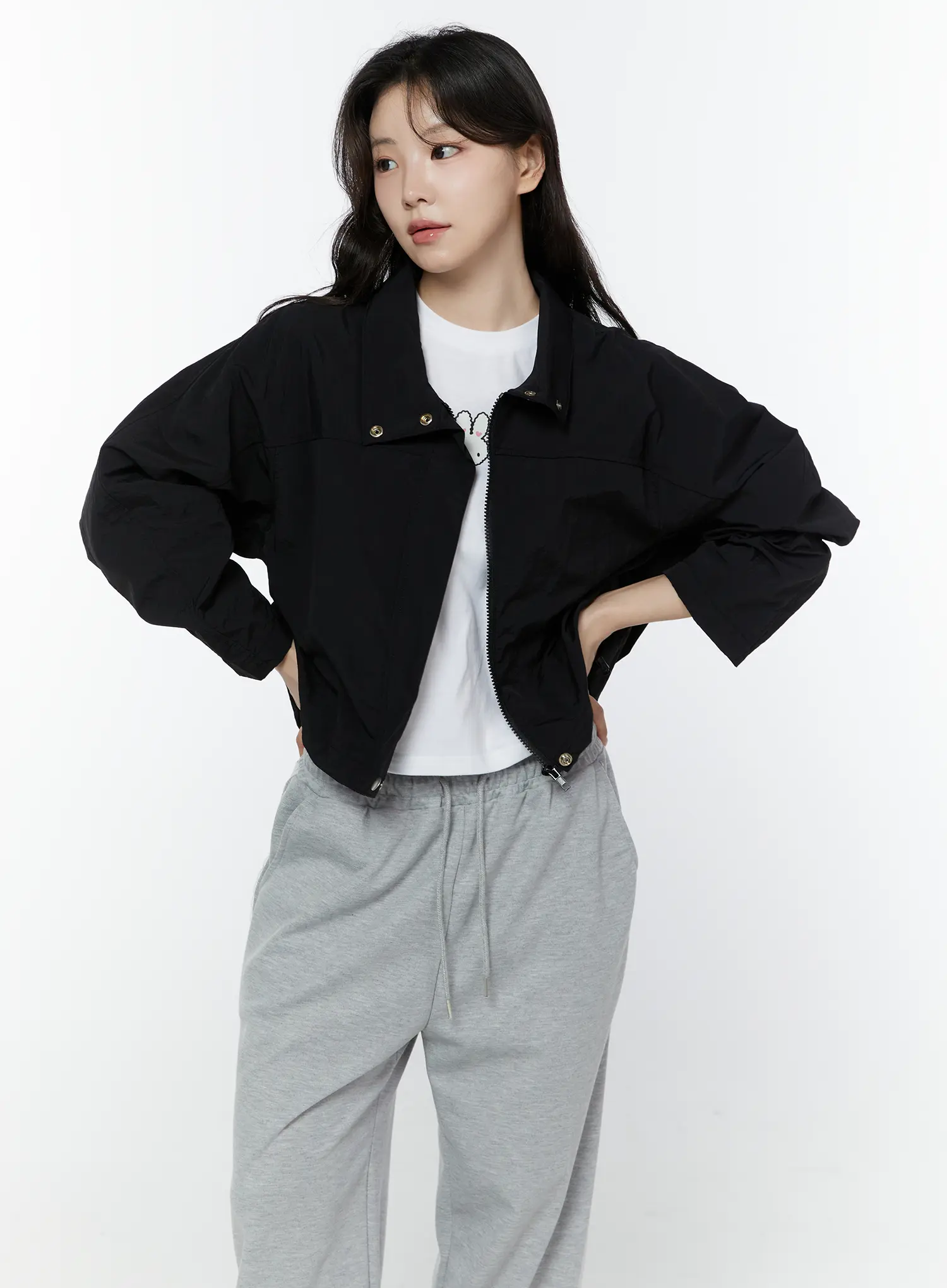 Cropped Windbreaker Jacket IY507 - Image 3