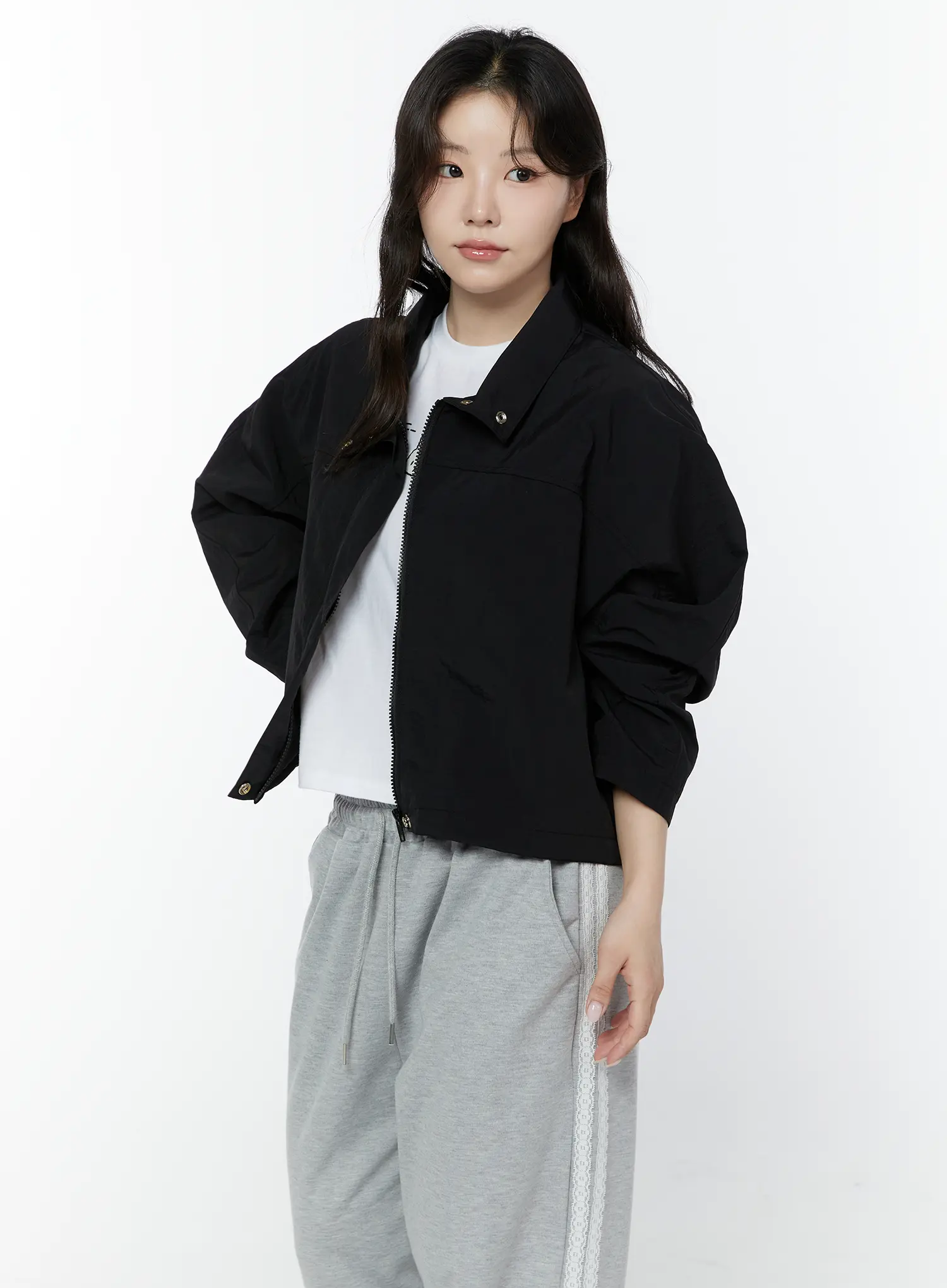 Cropped Windbreaker Jacket IY507 - Image 4