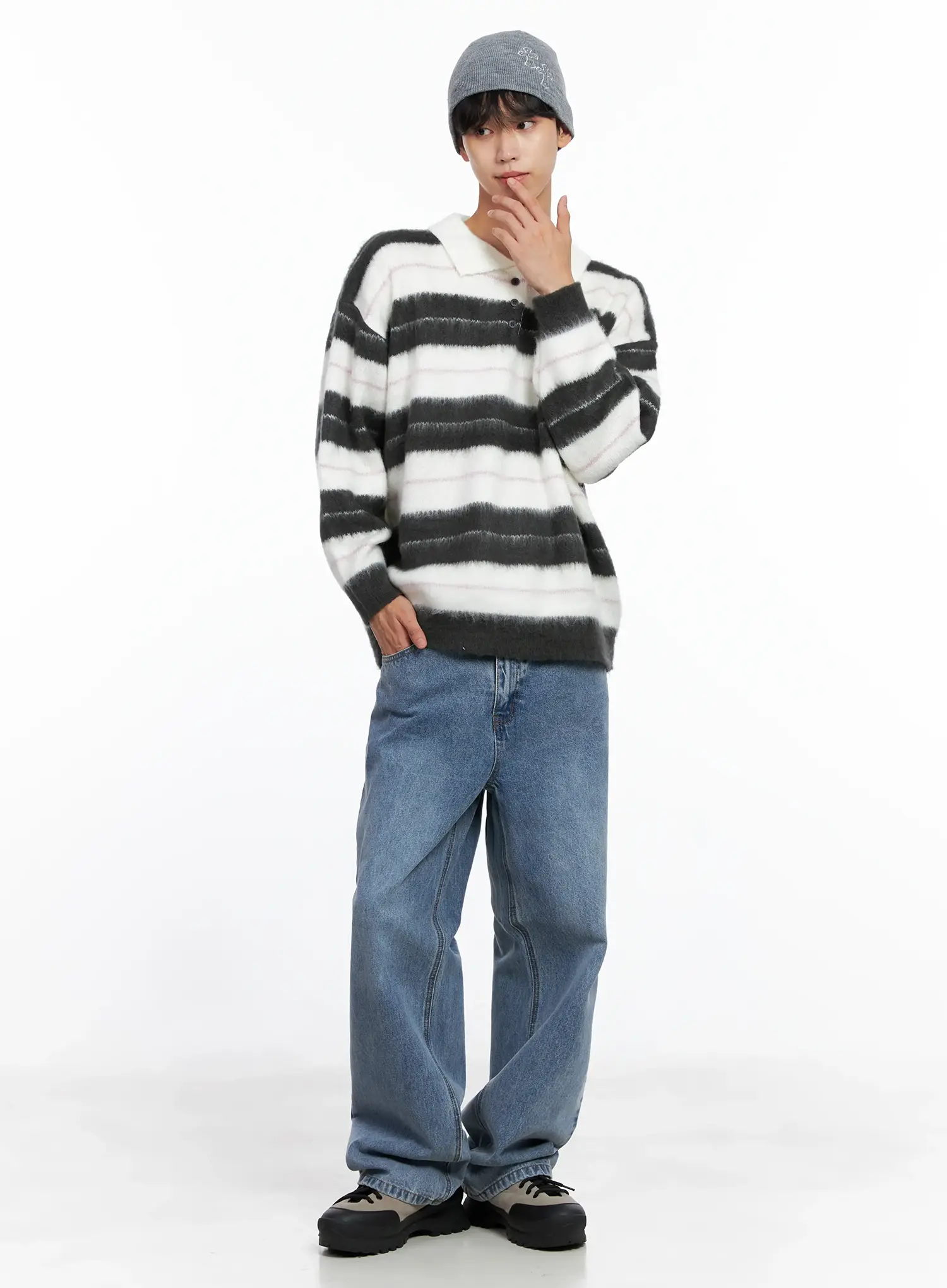 Cross Embroidered Beanie IS519 - Image 8
