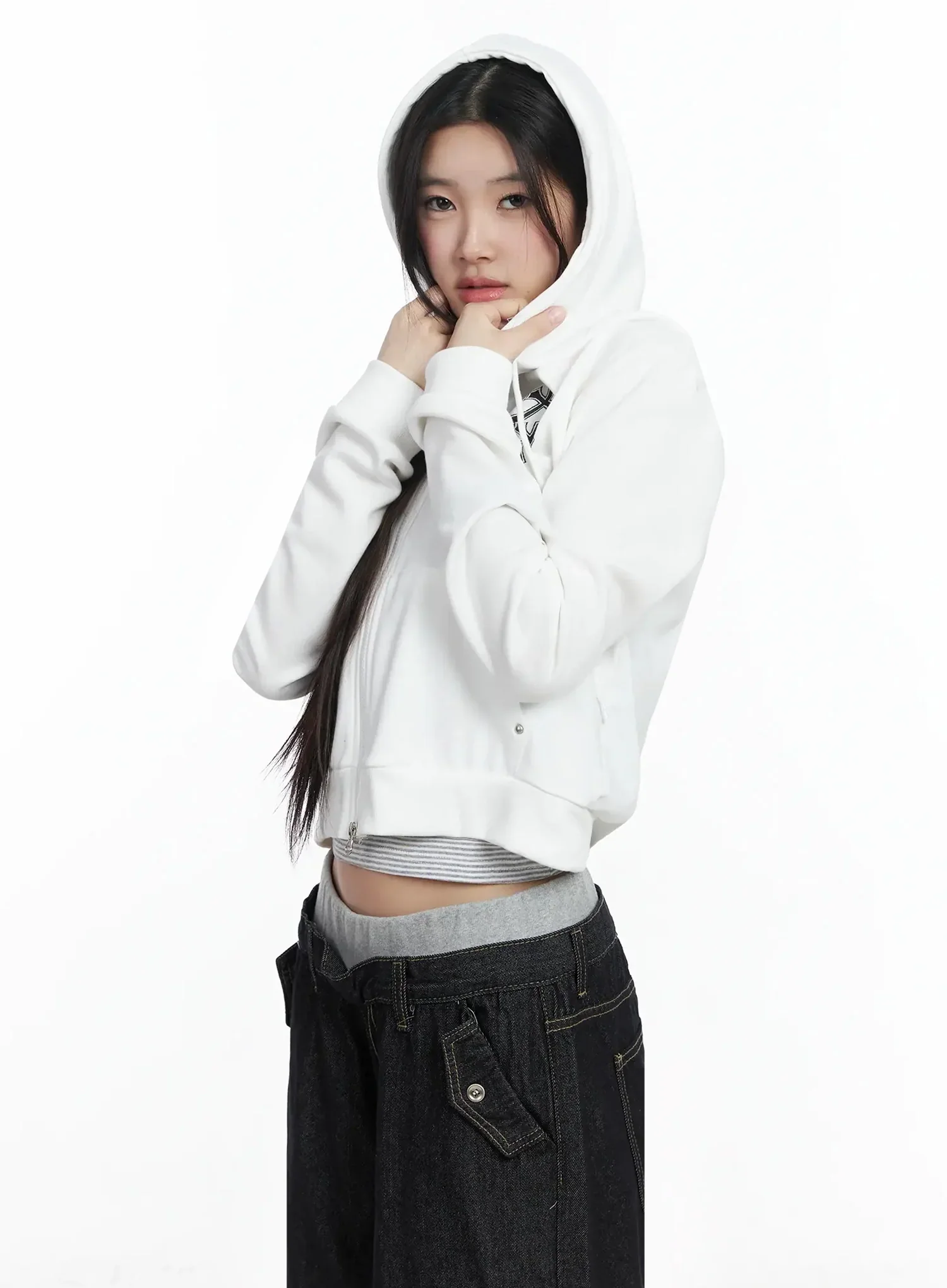 Cross Graphic Zip-Up Hoodie IM506 - Image 9