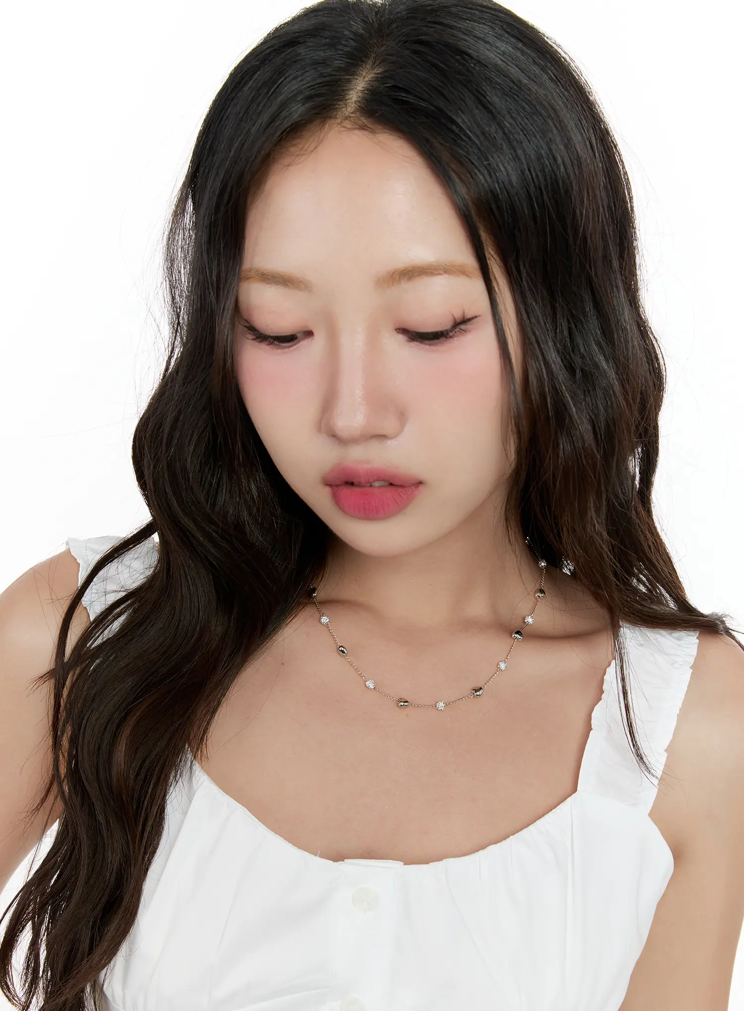 Cubic Heart Chain Necklace CG501 - Image 3