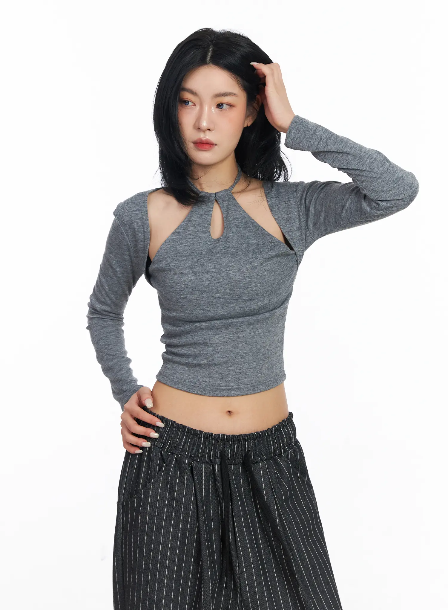 Cut-Out Halter Crop Top CJ523 - Image 5