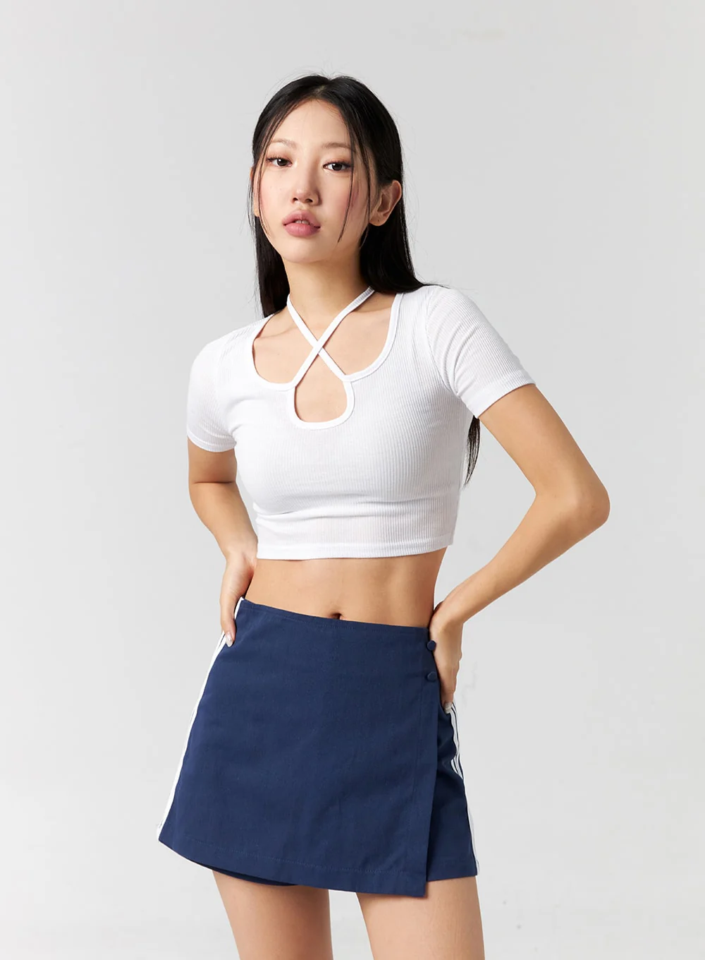 Cut Out Ribbed Tee CG302 - Image 5