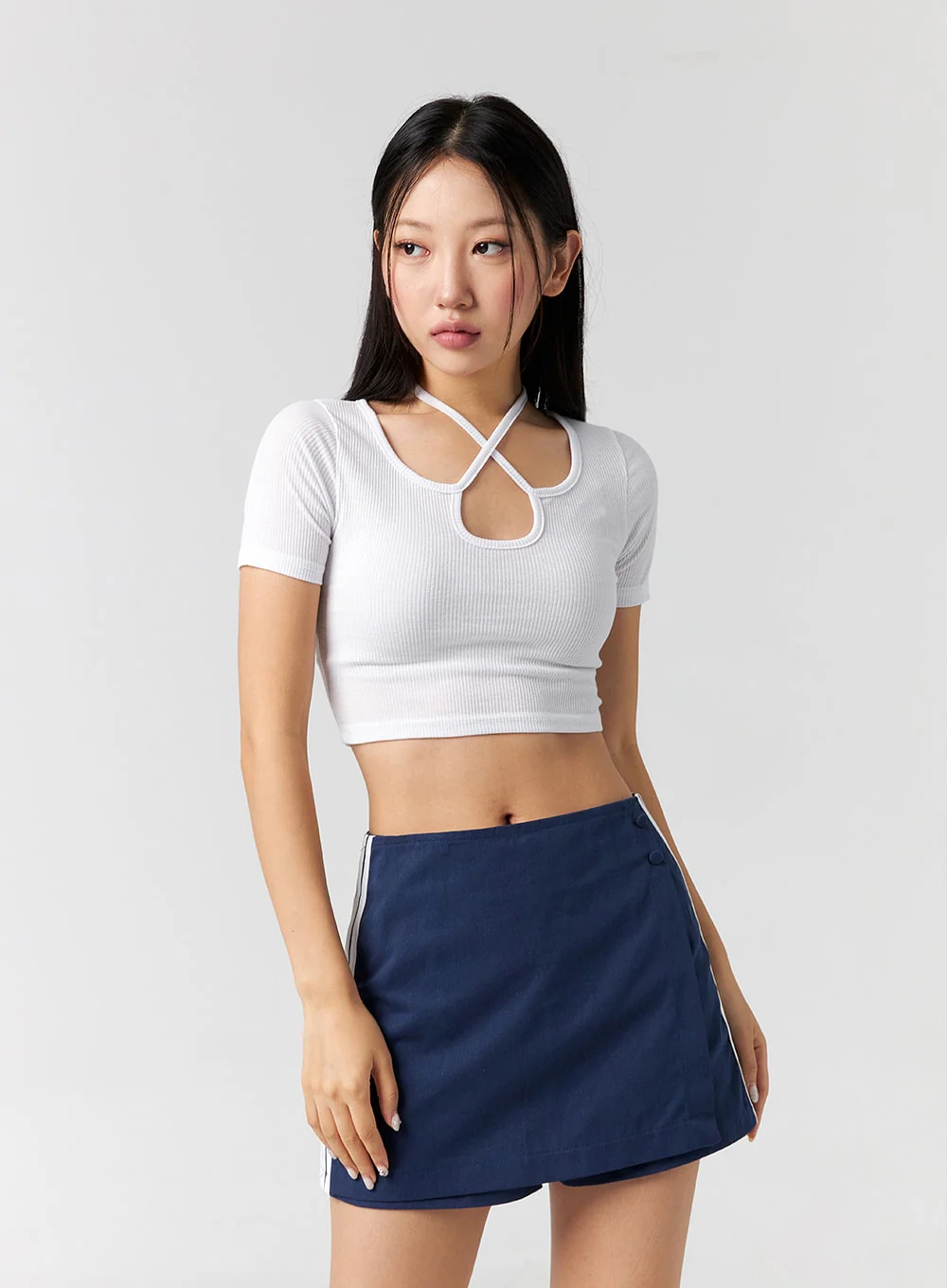 Cut Out Ribbed Tee CG302 - Image 9