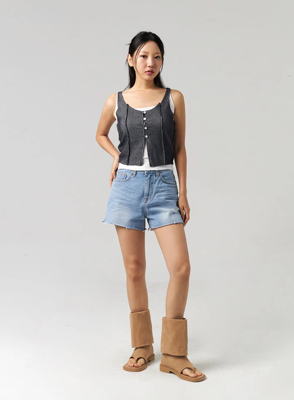 Cut Out Toe Mid-Calf Boots CL310 - Image 3
