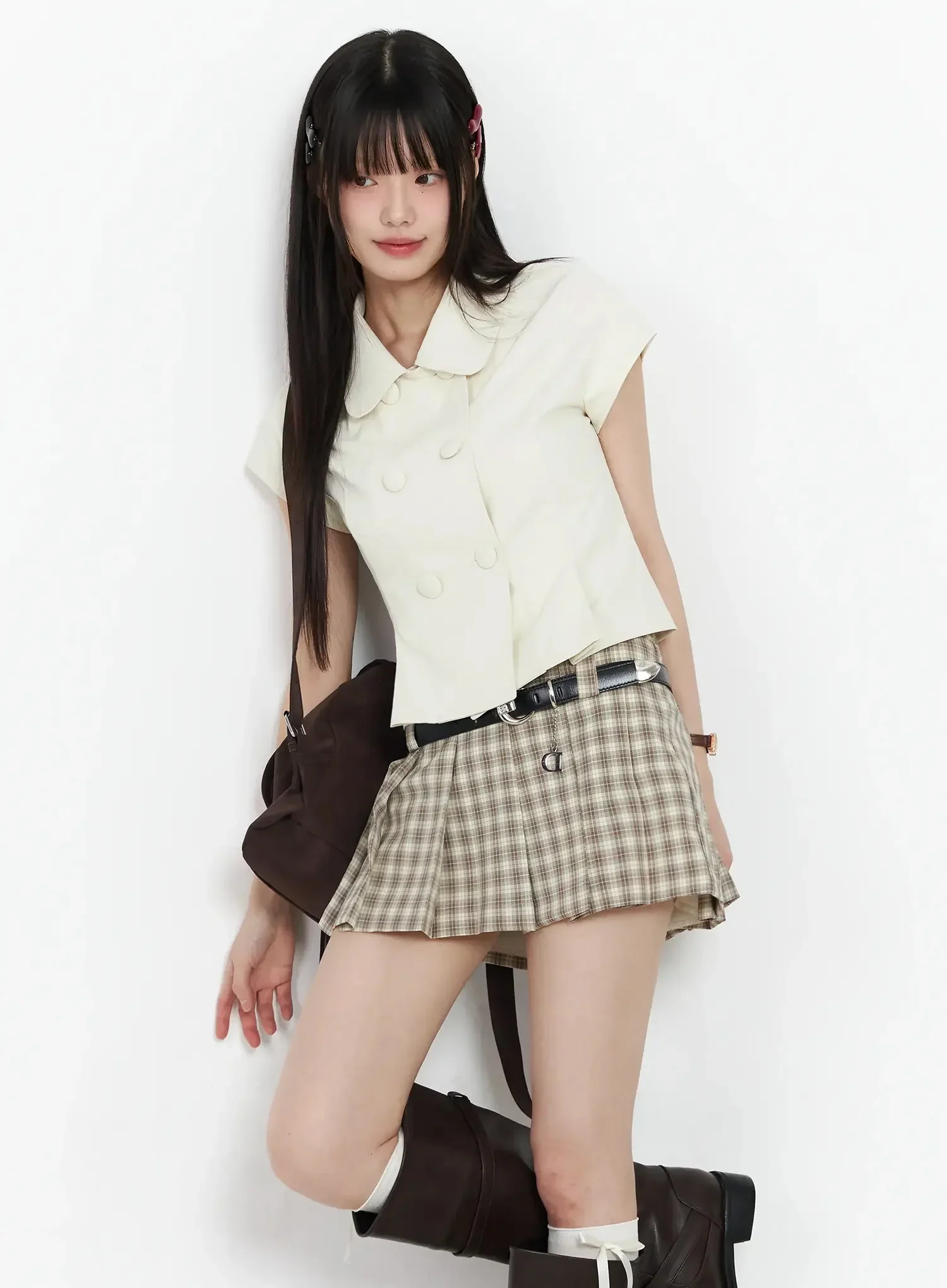Cute Button-Detail Cropped Jacket IM530
