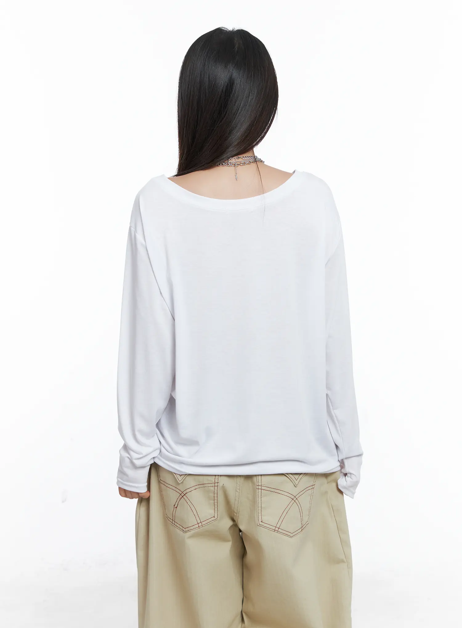 Cyber Graphic White Long Sleeve Tee CS503 - Image 7