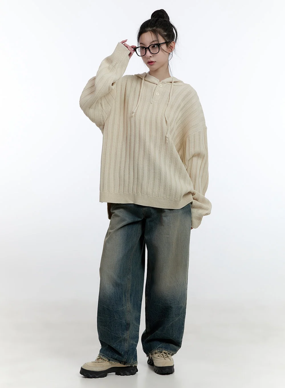 Danielle Vintage Washed Baggy Jeans CJ522 - Image 2