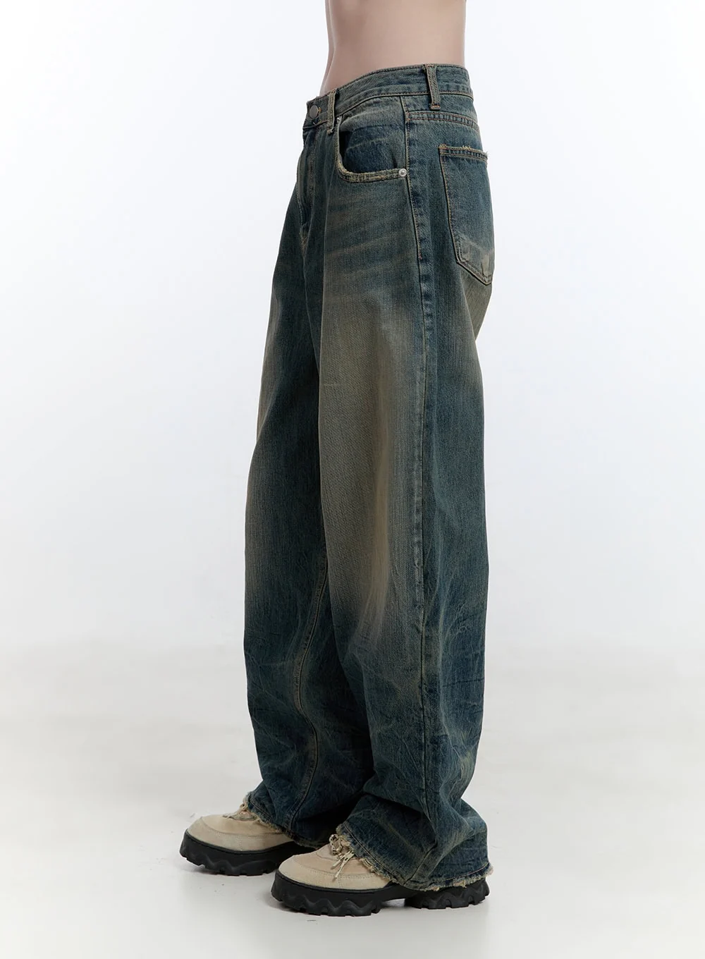 Danielle Vintage Washed Baggy Jeans CJ522 - Image 3