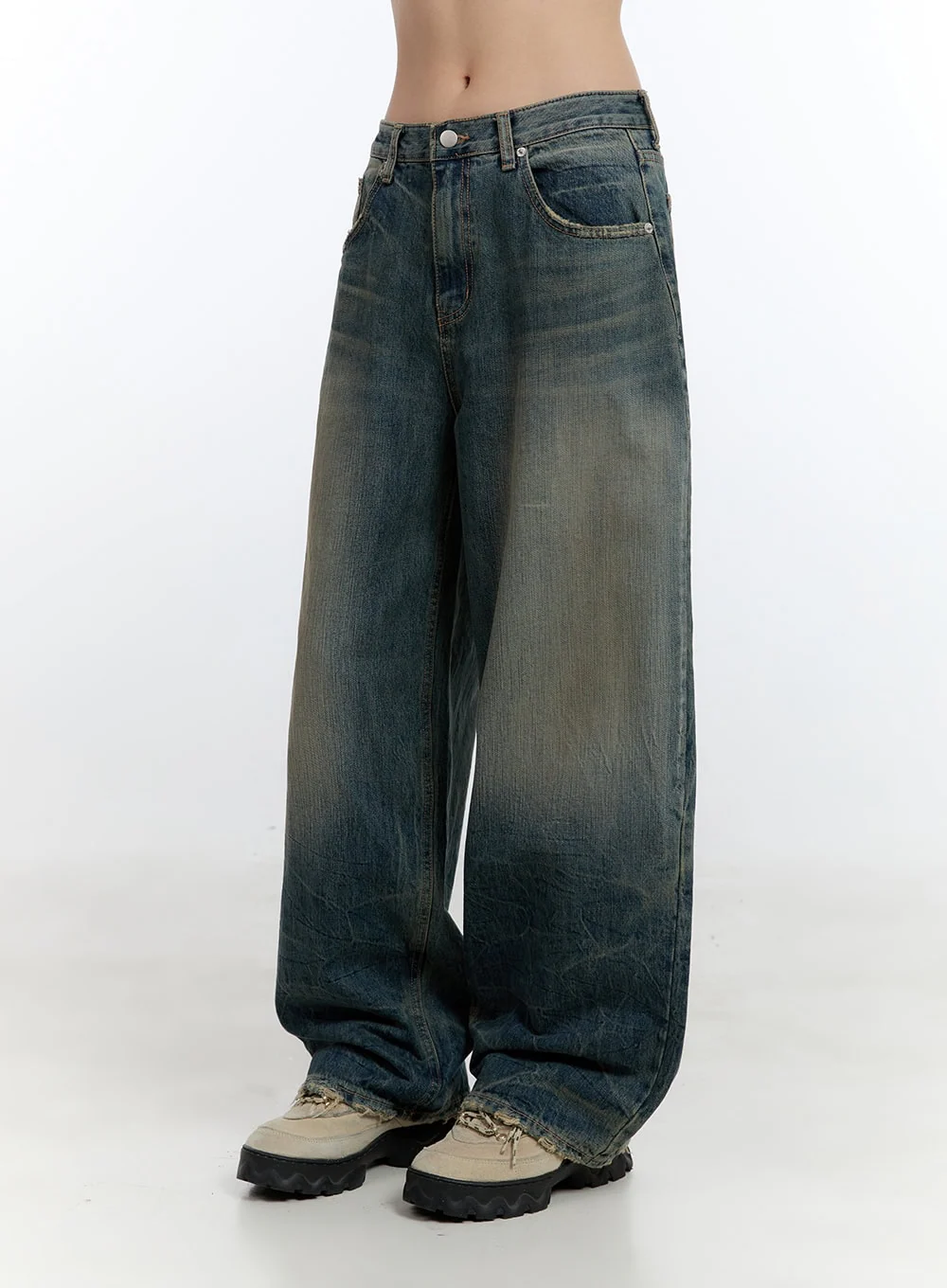 Danielle Vintage Washed Baggy Jeans CJ522 - Image 7