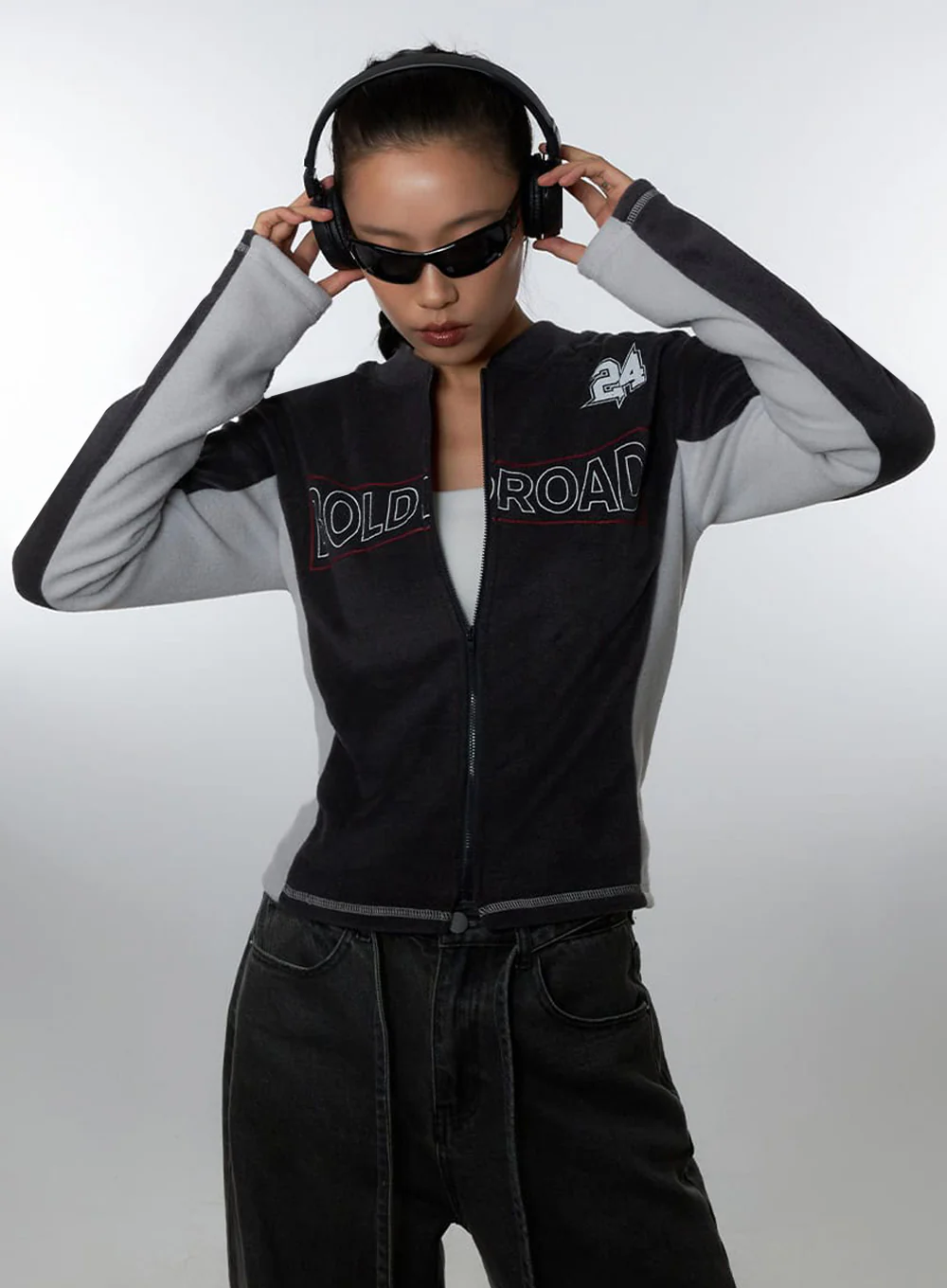 Dark Blue Polyester Slim Fit Hoodie IO409 - Image 10